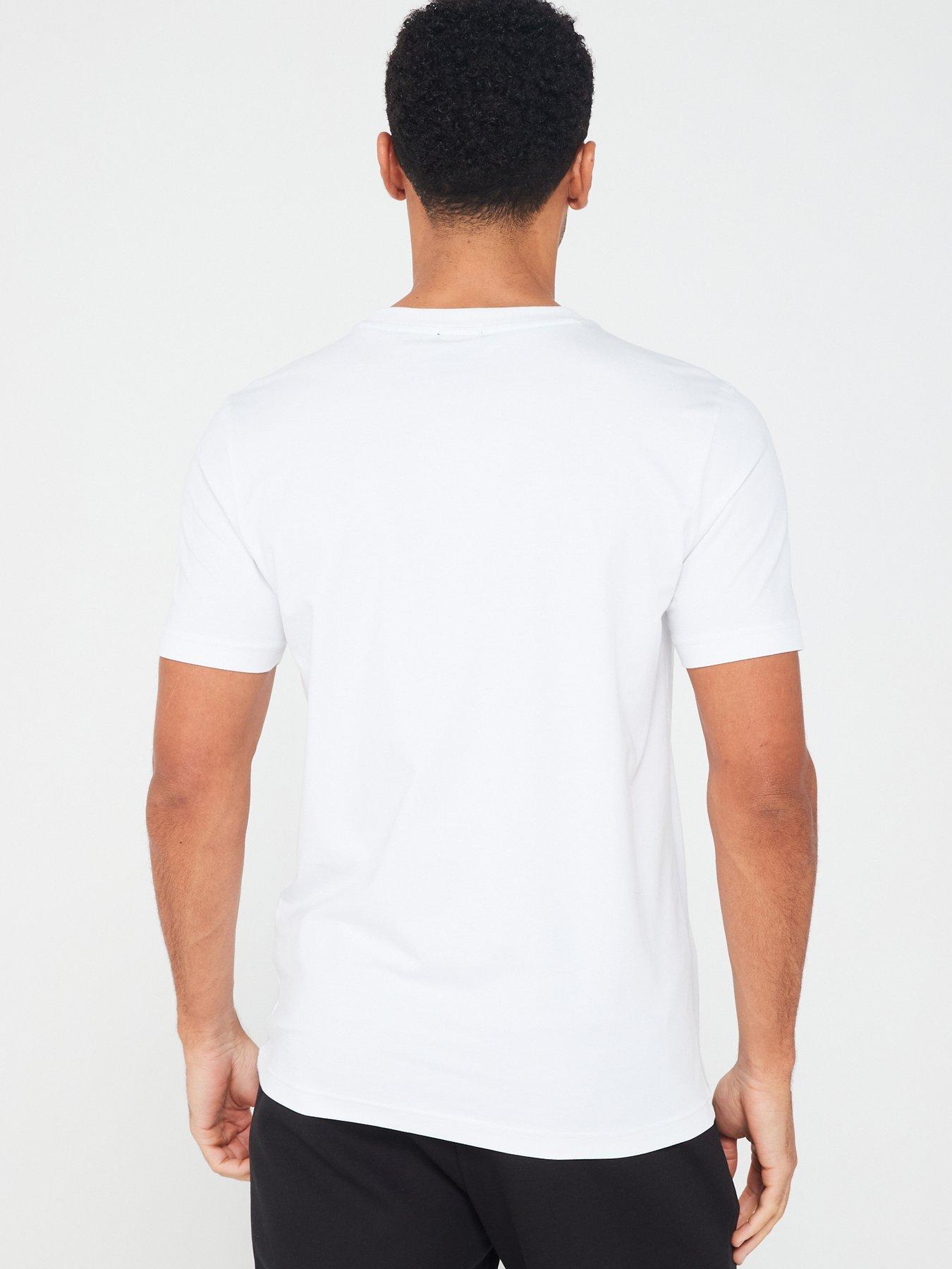 Image 2 of 4 of BOSS Mens Logo Crew Neck Stretch T-Shirt - White
