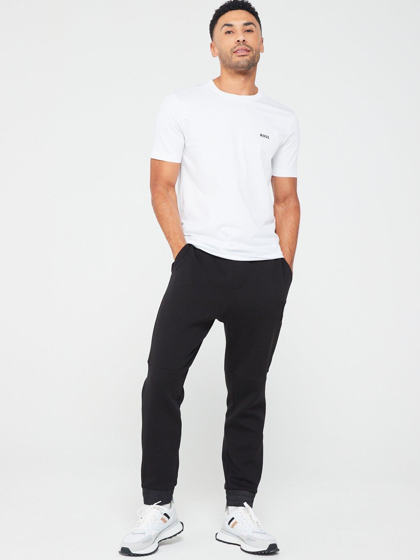 Image 3 of 4 of BOSS Mens Logo Crew Neck Stretch T-Shirt - White