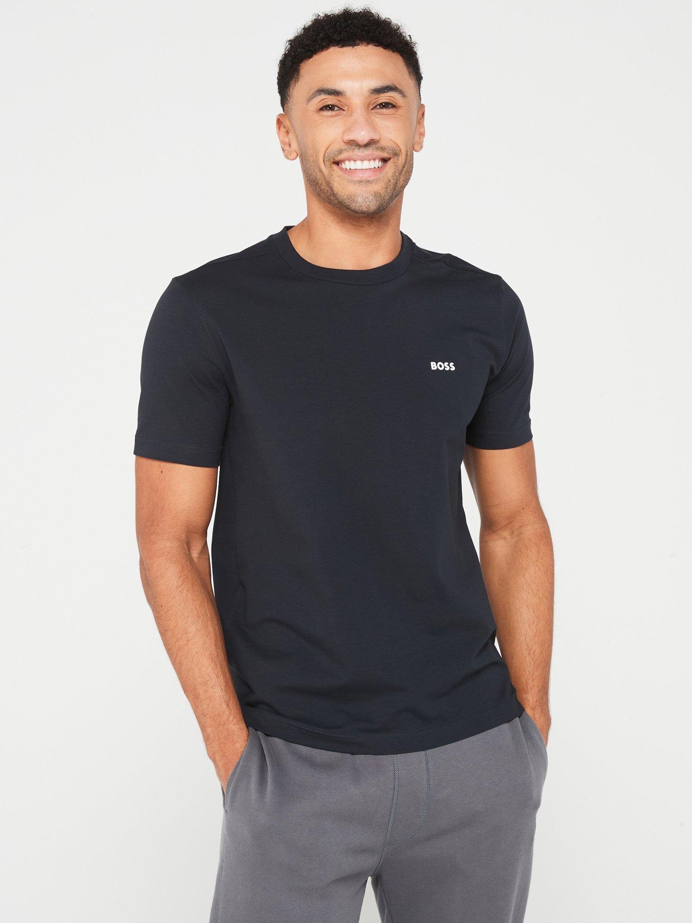  image of boss-tee-logo-t-shirt-dark-blue