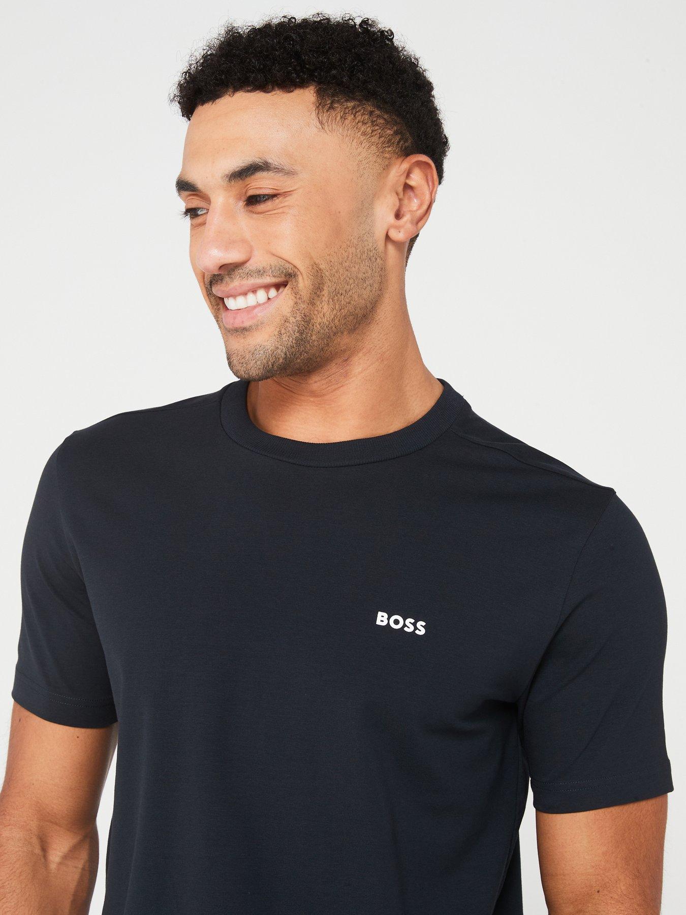  image of boss-tee-logo-t-shirt-dark-blue