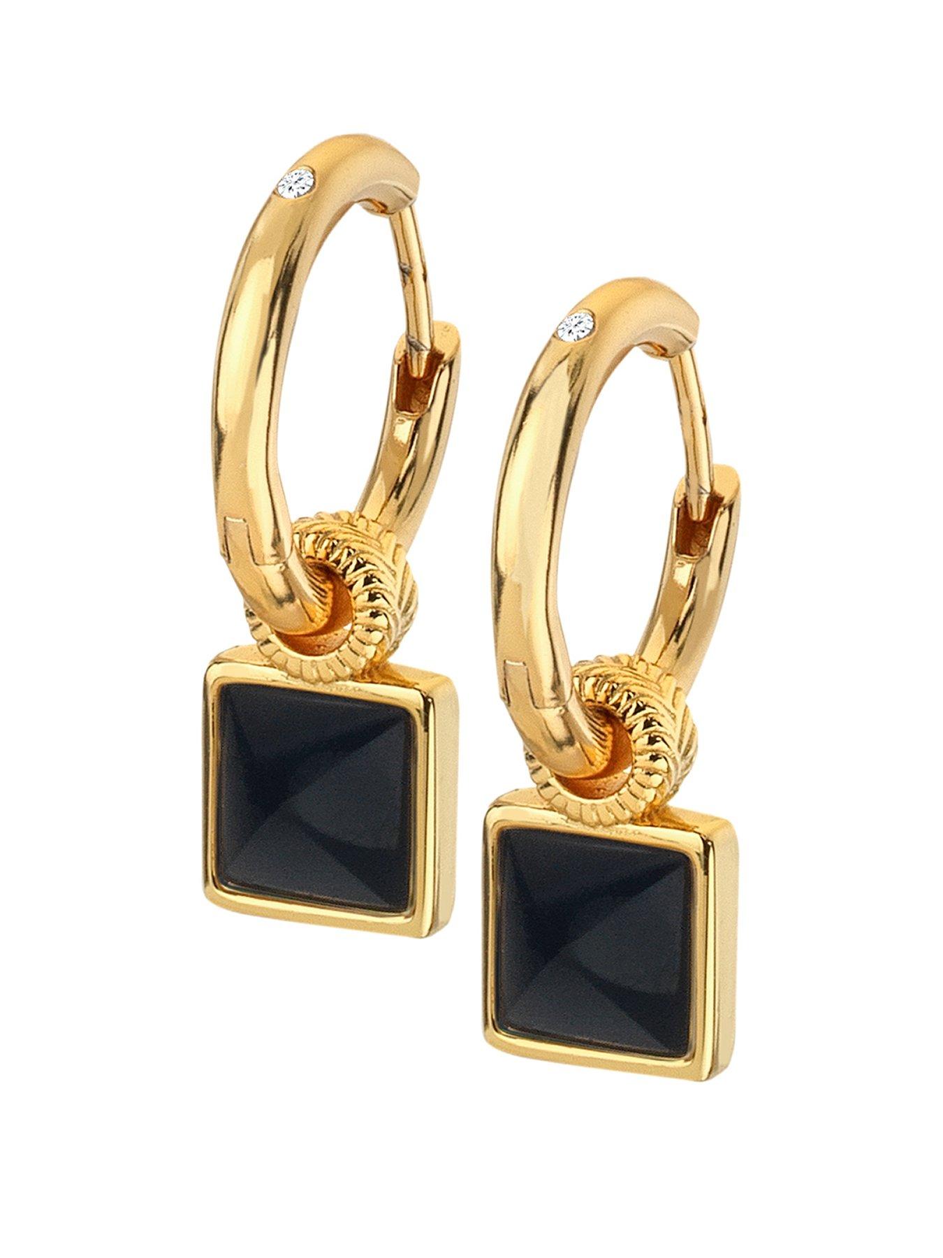  image of hot-diamonds-hd-x-jj-black-onyx-earrings