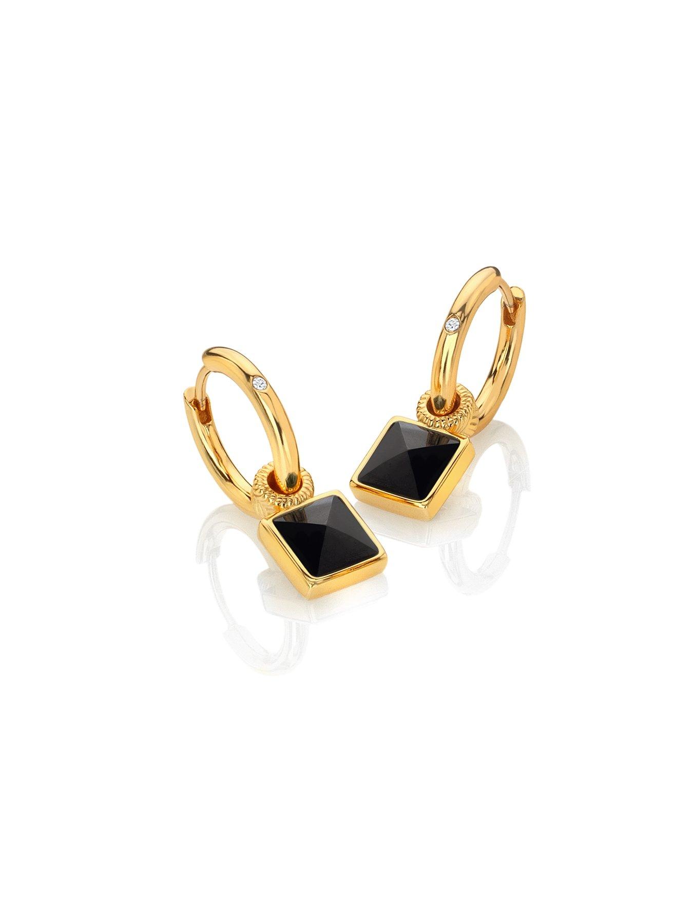  image of hot-diamonds-hd-x-jj-black-onyx-earrings