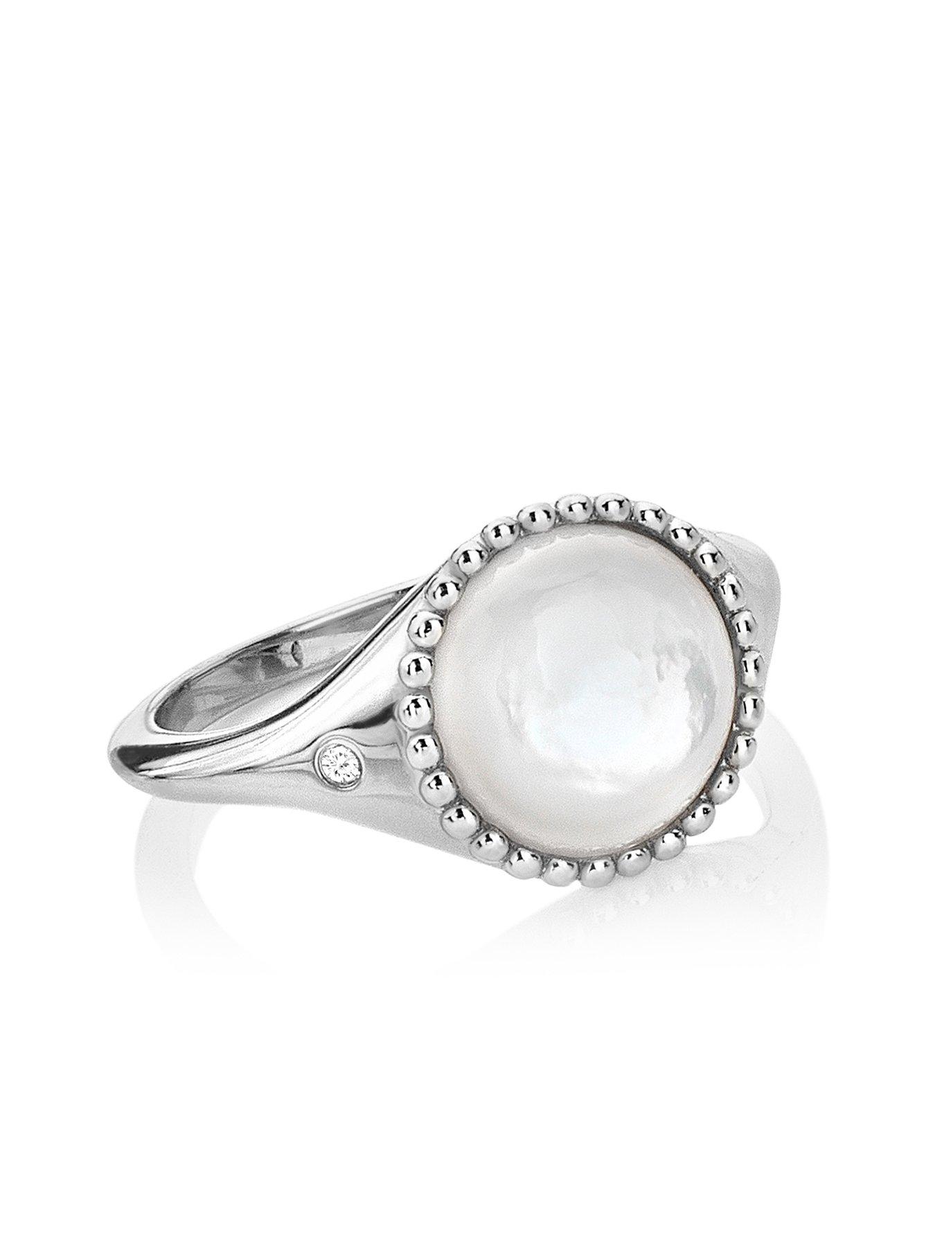  image of hot-diamonds-mother-of-pearl-circle-ring