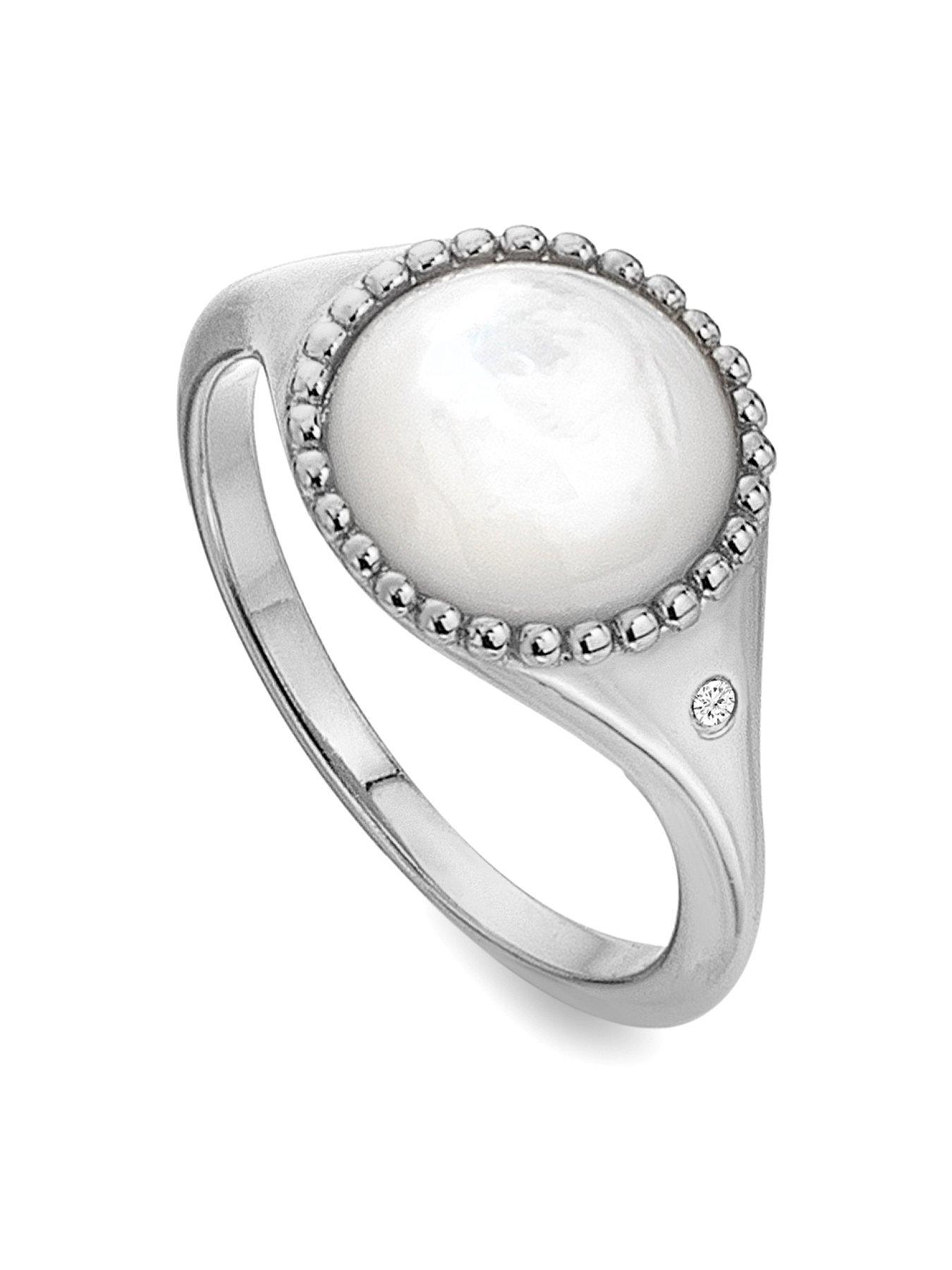  image of hot-diamonds-mother-of-pearl-circle-ring