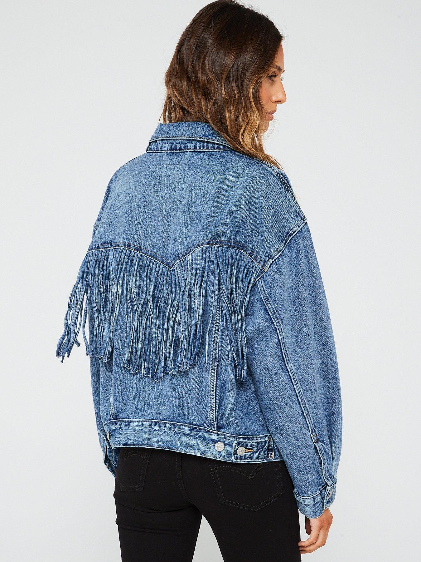 Levis fringe 2024 trucker jacket