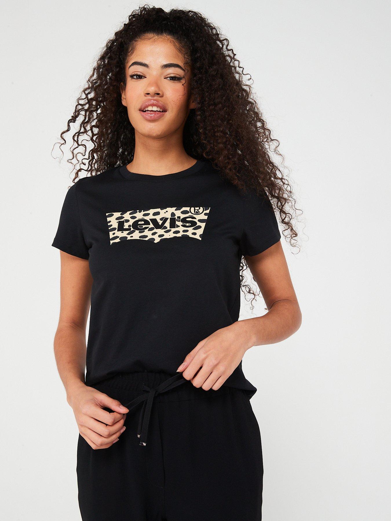  image of levis-graphic-perfect-t-shirt-bw-leopard-caviar