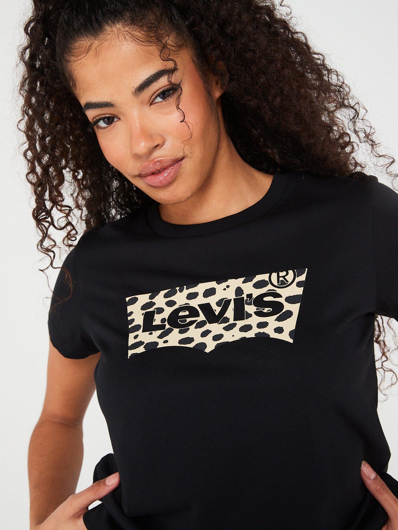 image of levis-graphic-perfect-t-shirt-bw-leopard-caviar