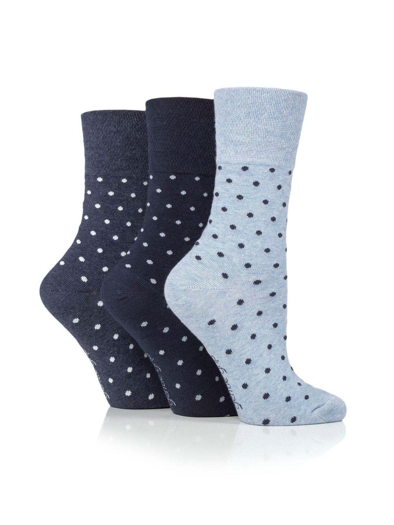 undefined 3 Pair Ladies Gentle Grip Socks - Digital Dots Dots - Multi