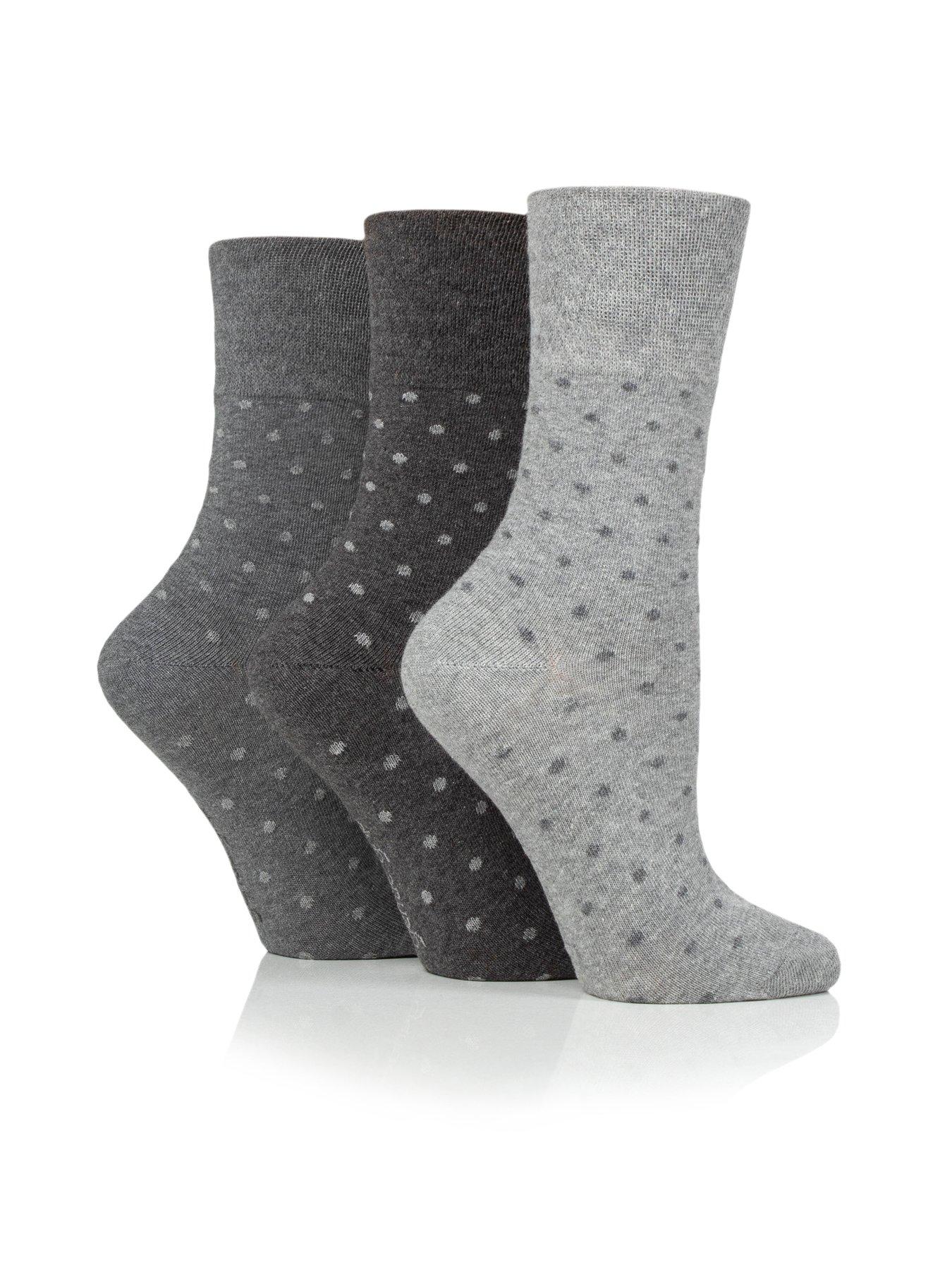 undefined 3 Pair Ladies Gentle Grip Socks - Digital Dots Dots - Multi