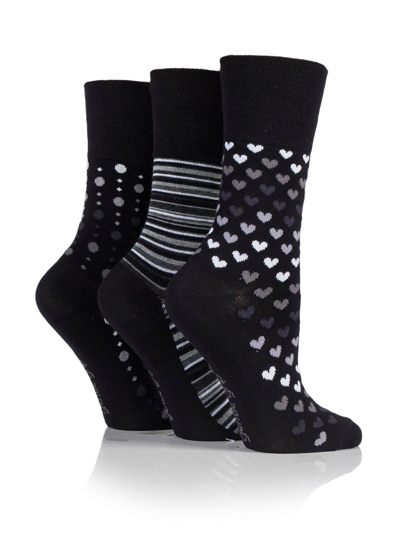 undefined 3 Pair Ladies Gentle Grip Bamboo Socks - Multi