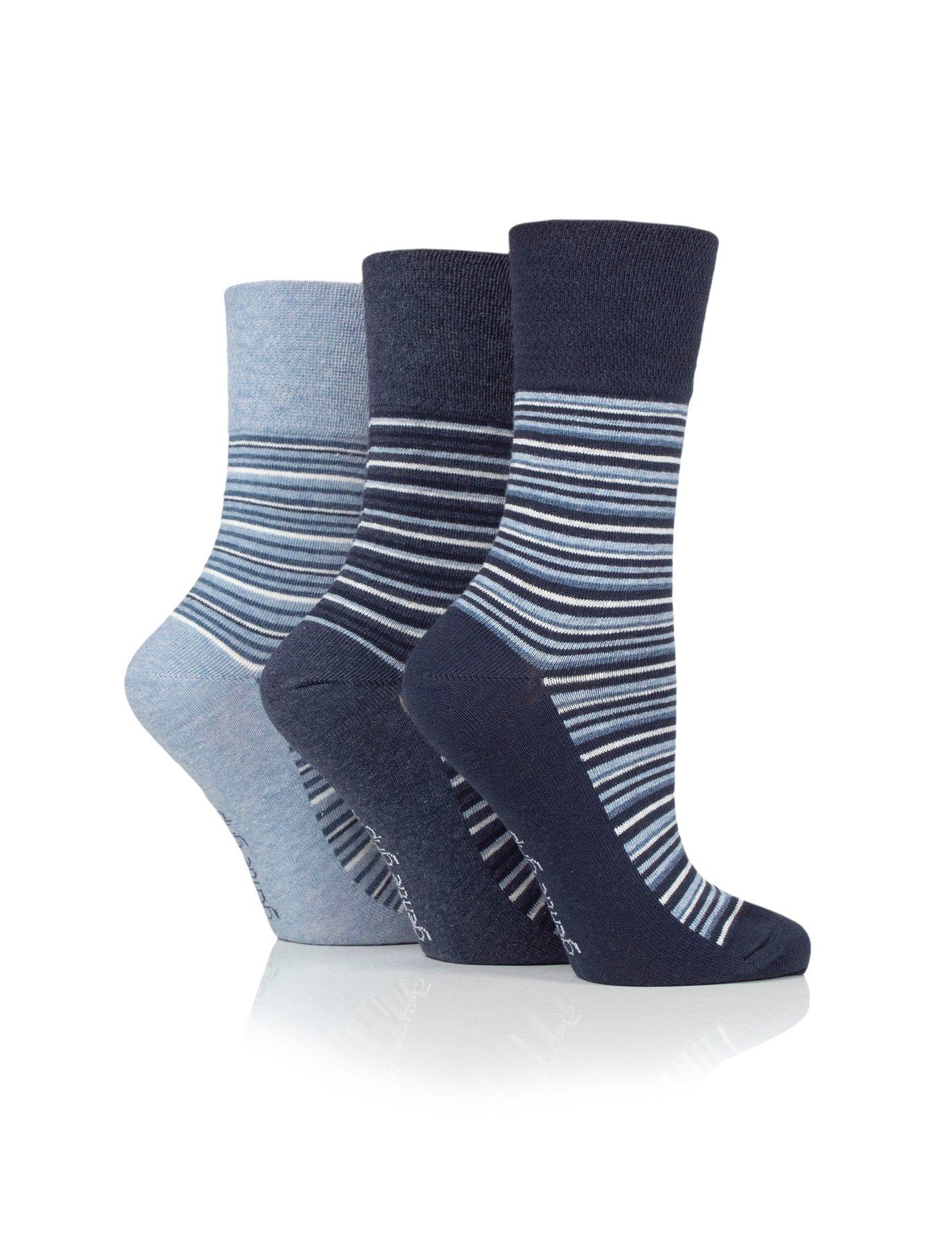  image of heat-holders-3-pair-ladies-gentle-grip-socks-city-varied-stripe-multi
