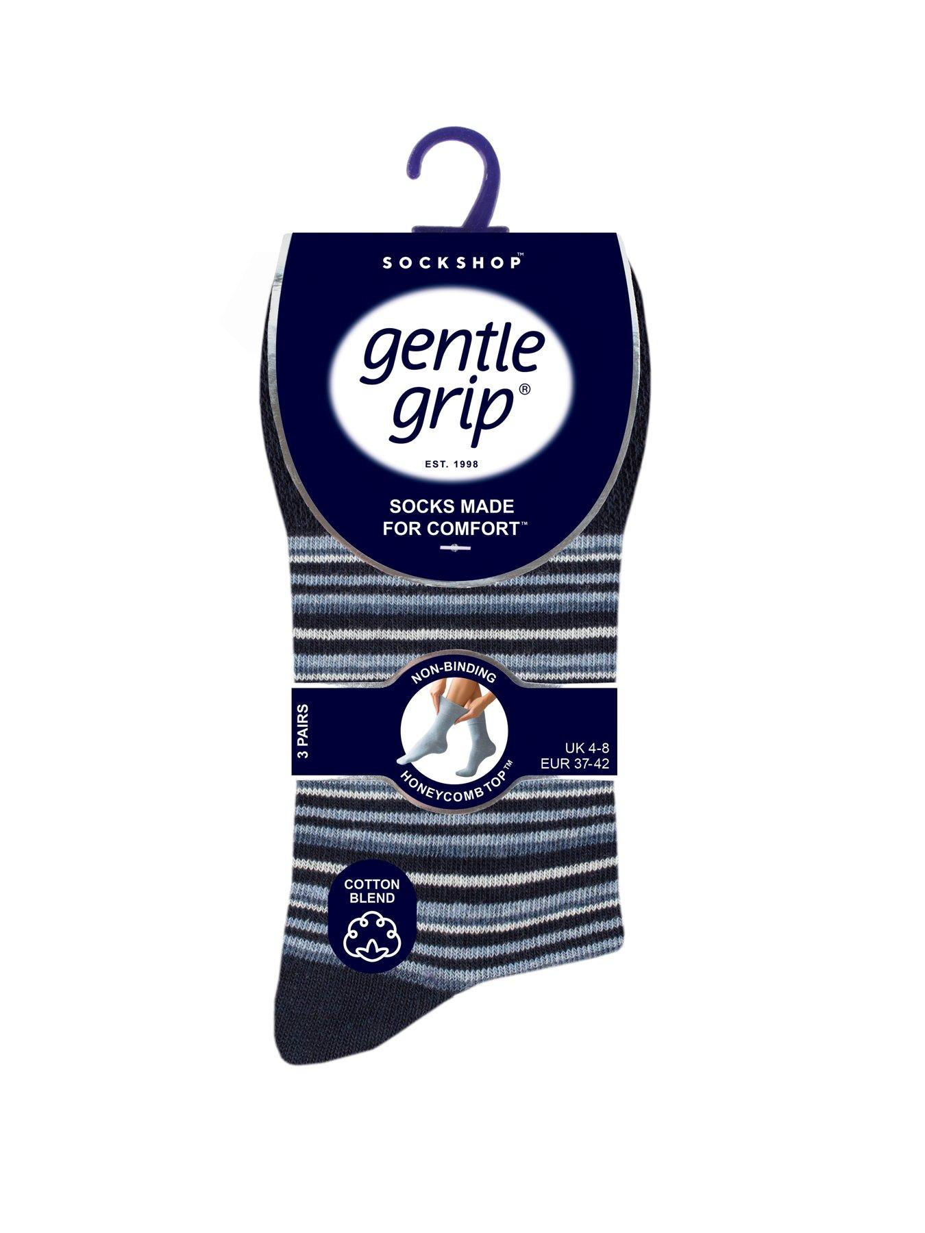  image of heat-holders-3-pair-ladies-gentle-grip-socks-city-varied-stripe-multi