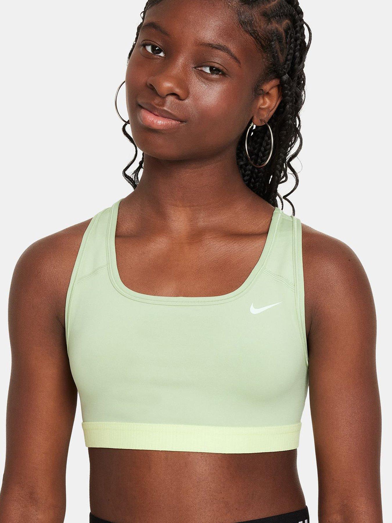 Nike Older Girls Swoosh Sports Bra - White