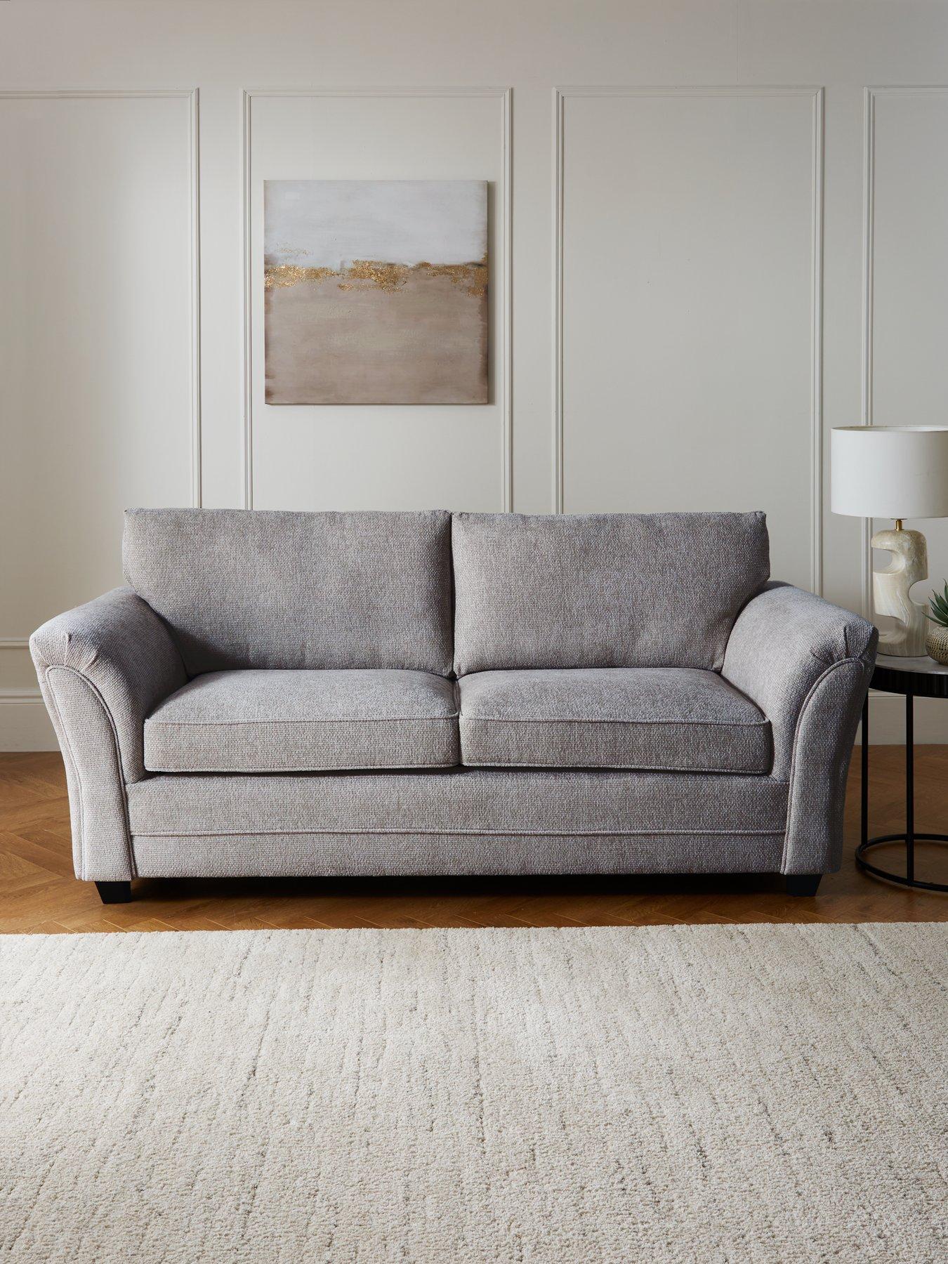 Very Home Dury Chunky Weave 3 Seater Standard Back Sofa Grey