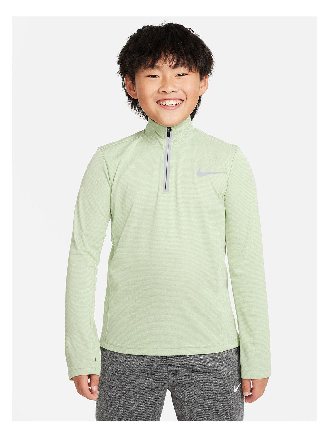 Nike Junior Boys Quarter Zip Training Top Green littlewoods