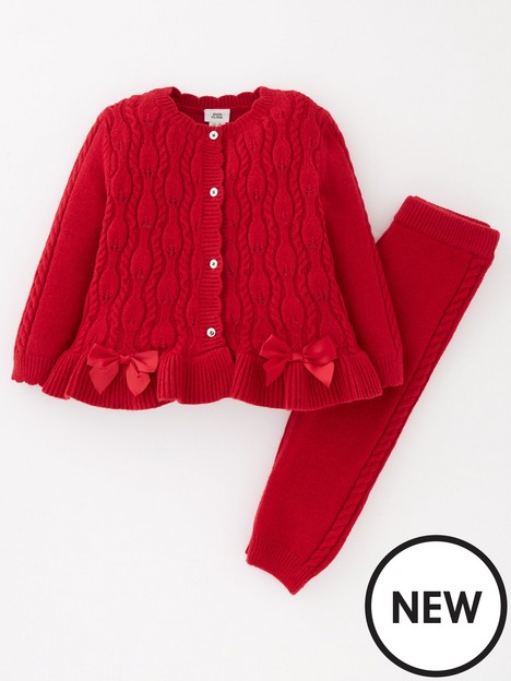 river-island-baby-baby-girls-cable-knit-cardigan-set-red