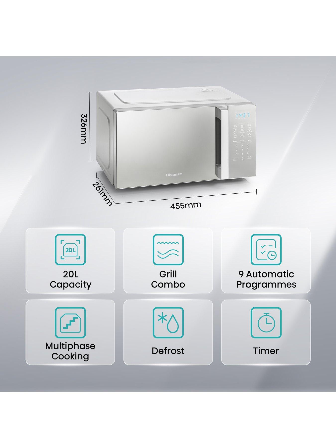  image of hisense-20-litre-microwave-mirror-look--silver