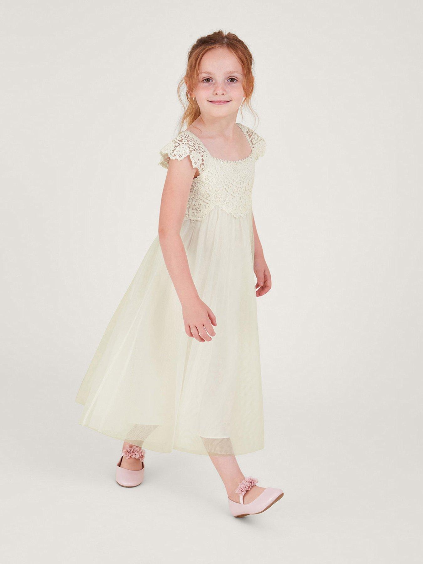 Monsoon Girls Estella Dress - Ivory | Littlewoods