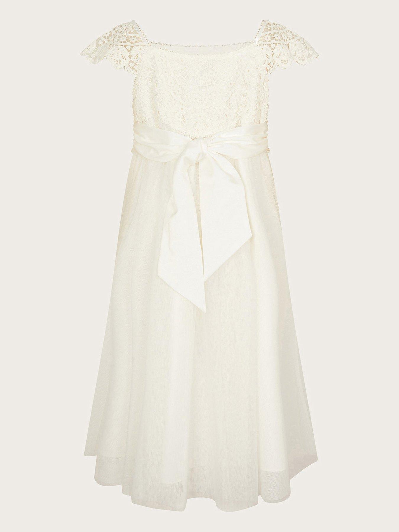 Monsoon Girls Estella Dress Ivory Littlewoods