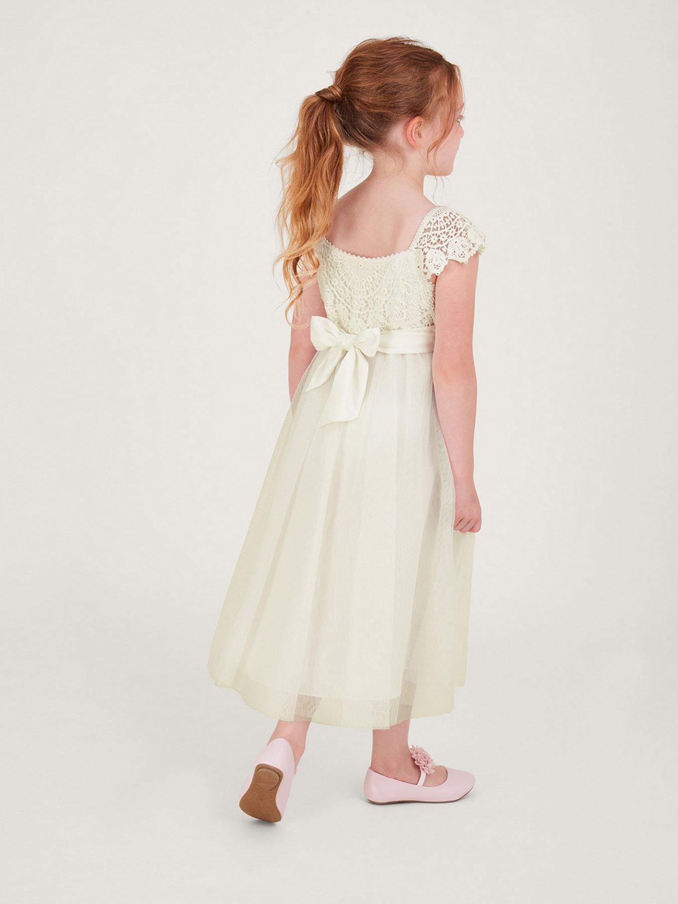 Monsoon Girls Estella Dress Ivory Littlewoods