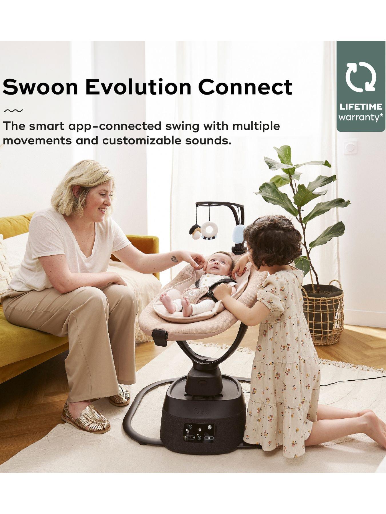 undefined Swoon Evolution Smart App Connected Baby Swing/Rocker - Mocca