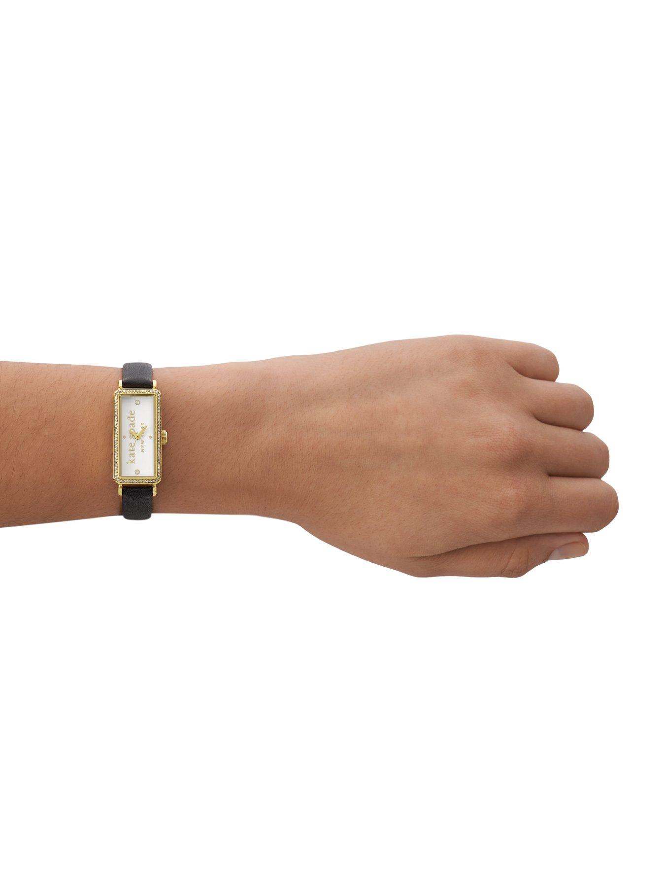  image of kate-spade-new-york-rosedale-black-leather-watch