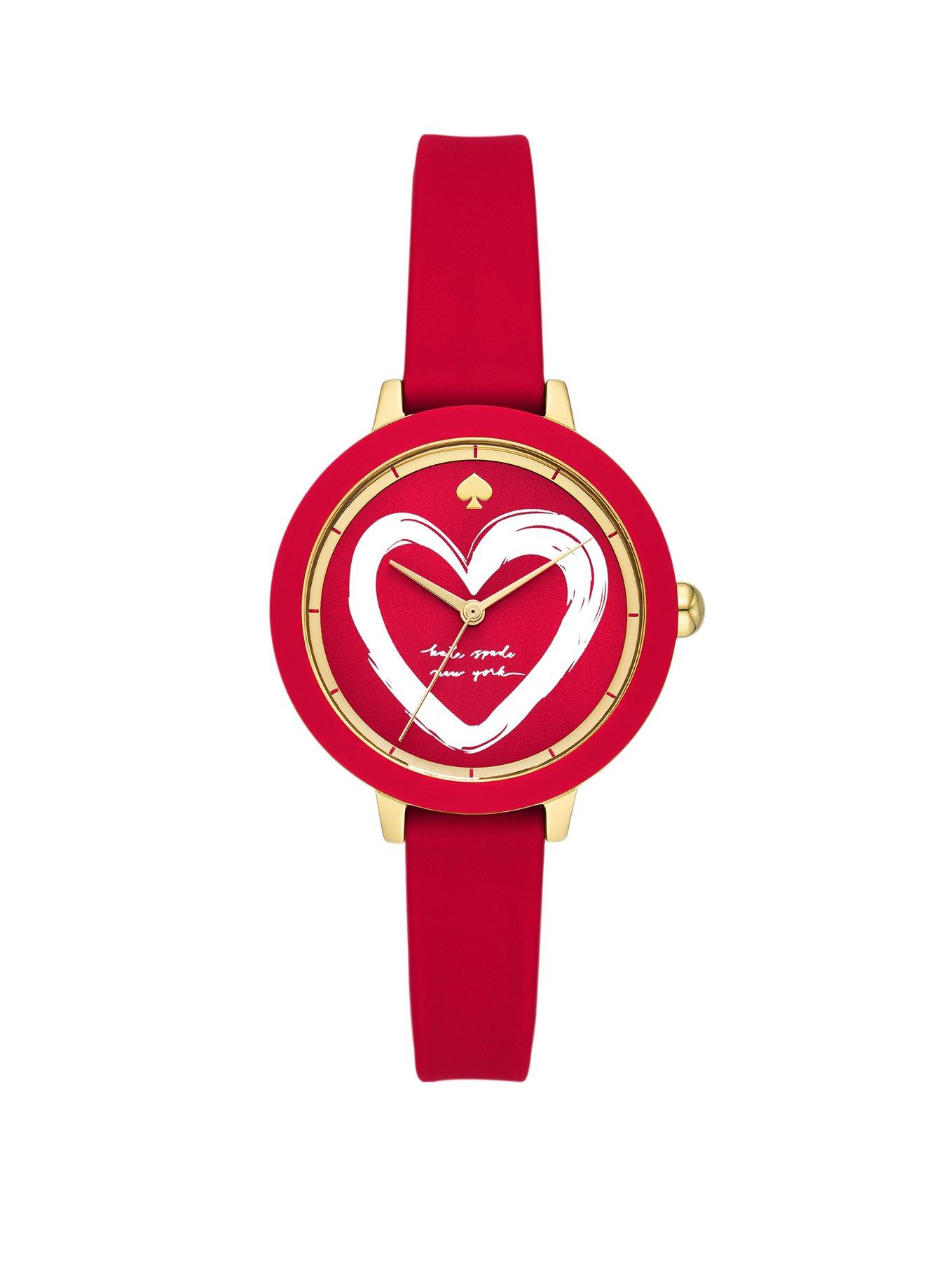 Kate Spade New York Park Row red silicone watch littlewoods