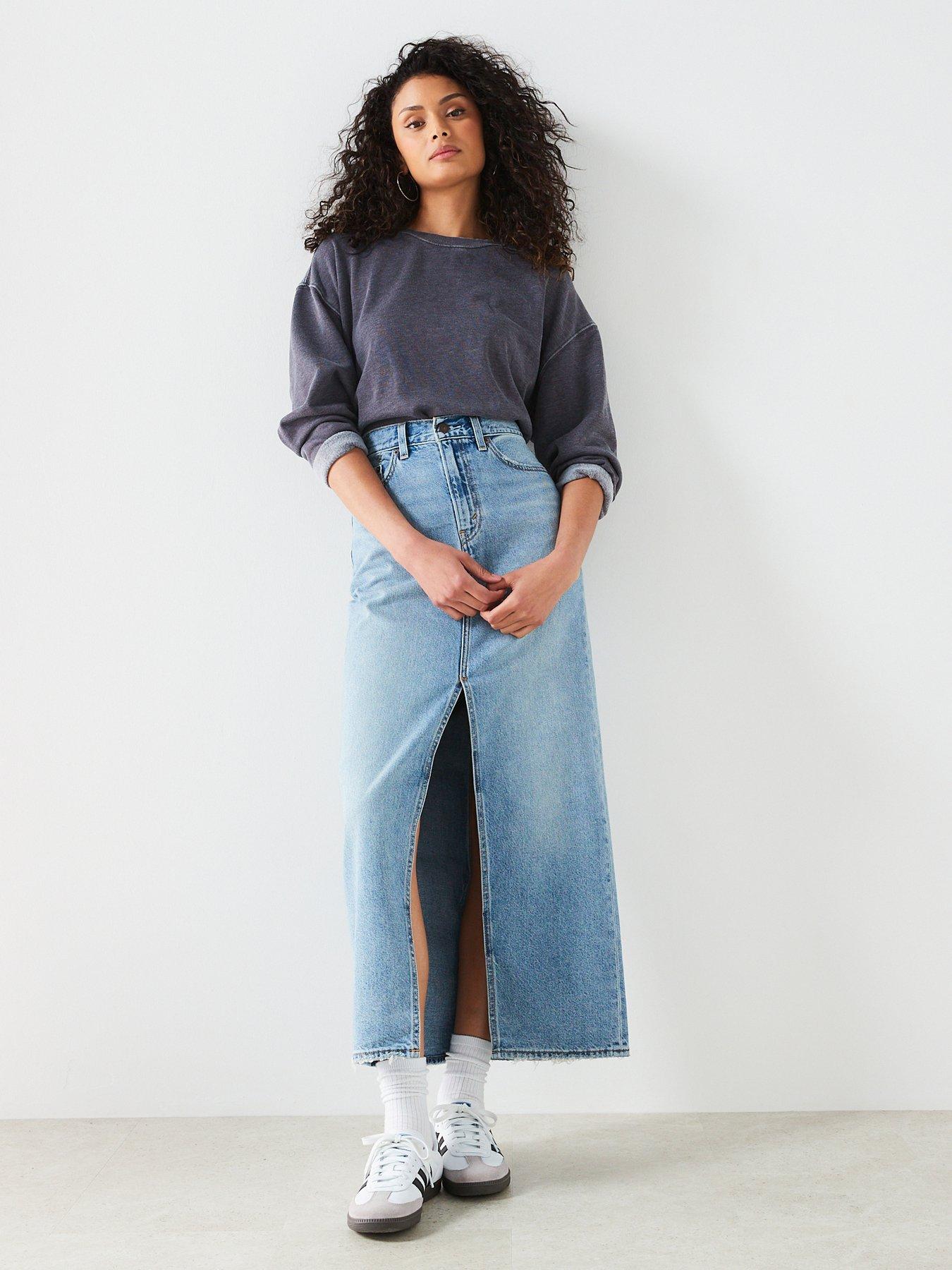 undefined Maxi Denim Skirt  - Please Hold