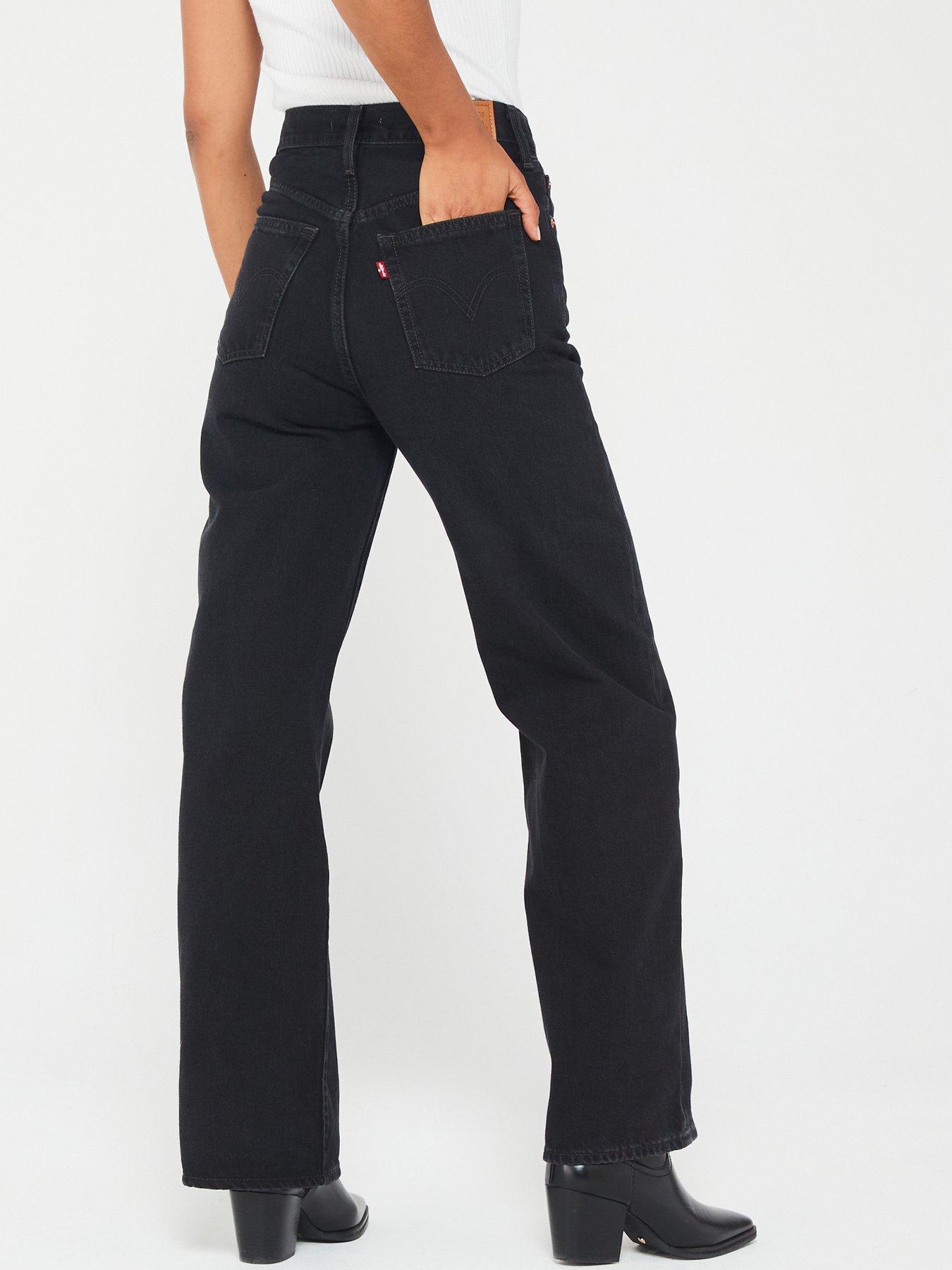 Image 2 of 6 of Levi's Ribcage Wide-leg Jeans - Rosie Posie&nbsp;- Black