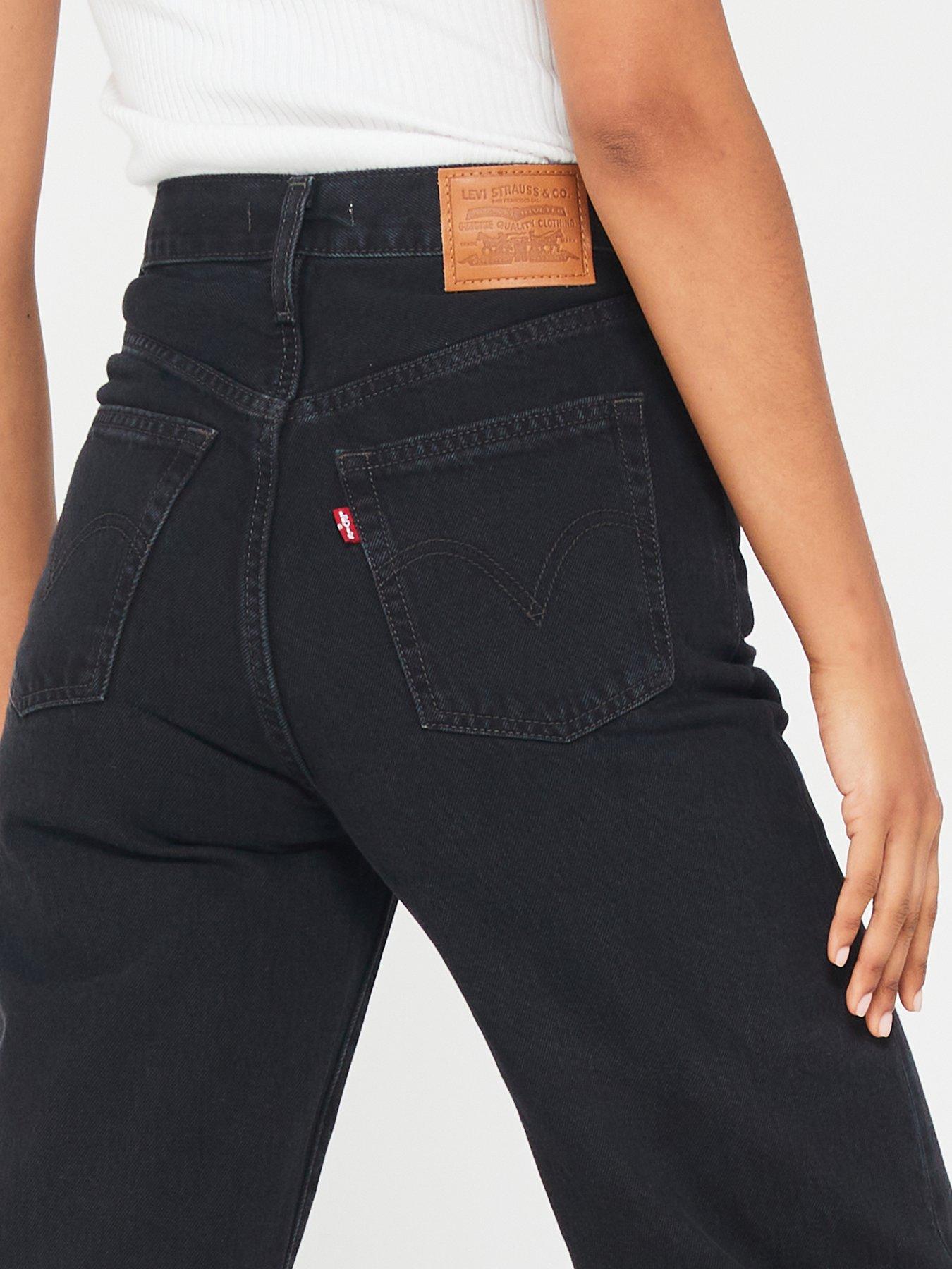 Image 4 of 6 of Levi's Ribcage Wide-leg Jeans - Rosie Posie&nbsp;- Black