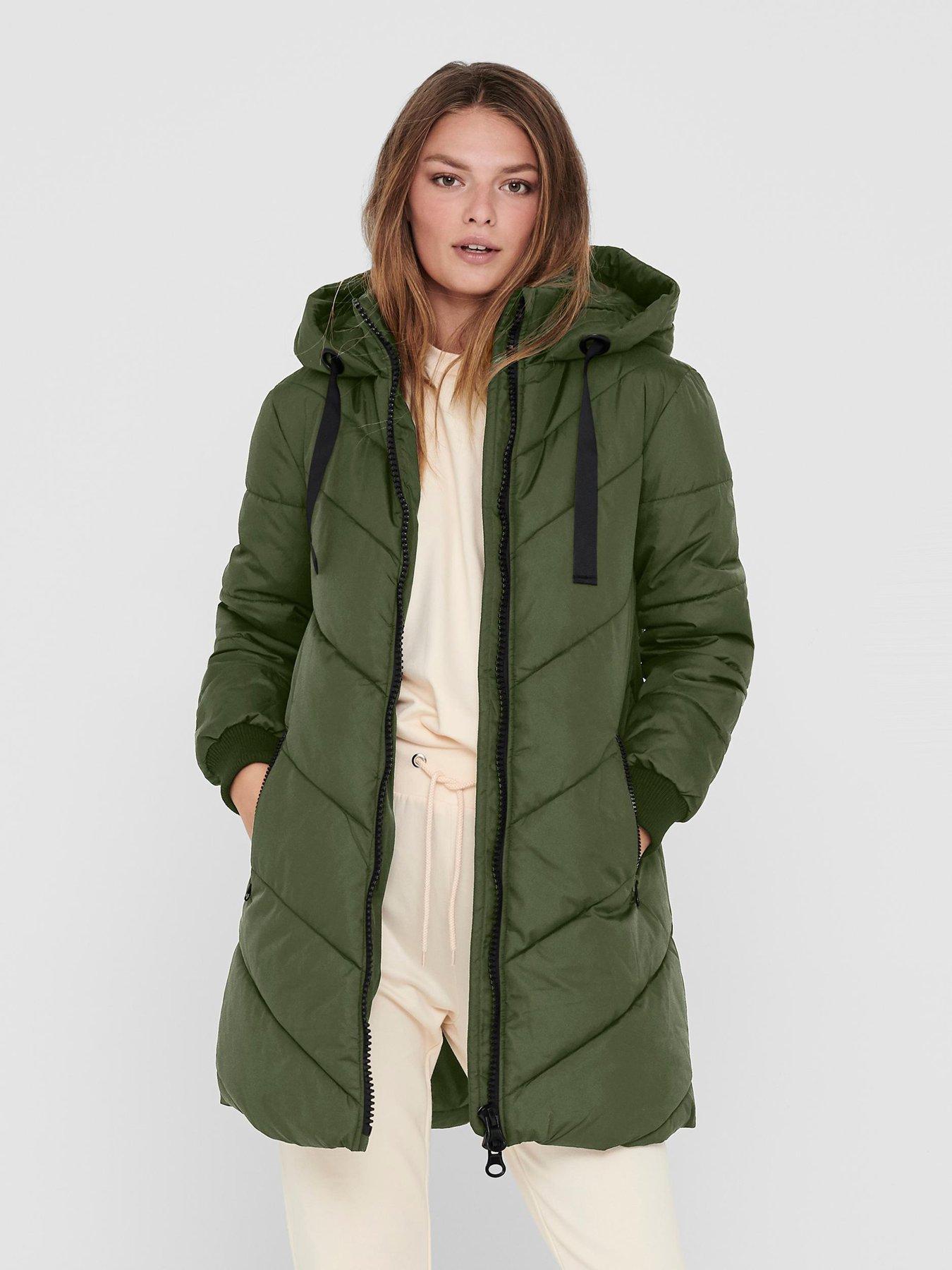 JDY Skylar Padded Hood Jacket Green littlewoods