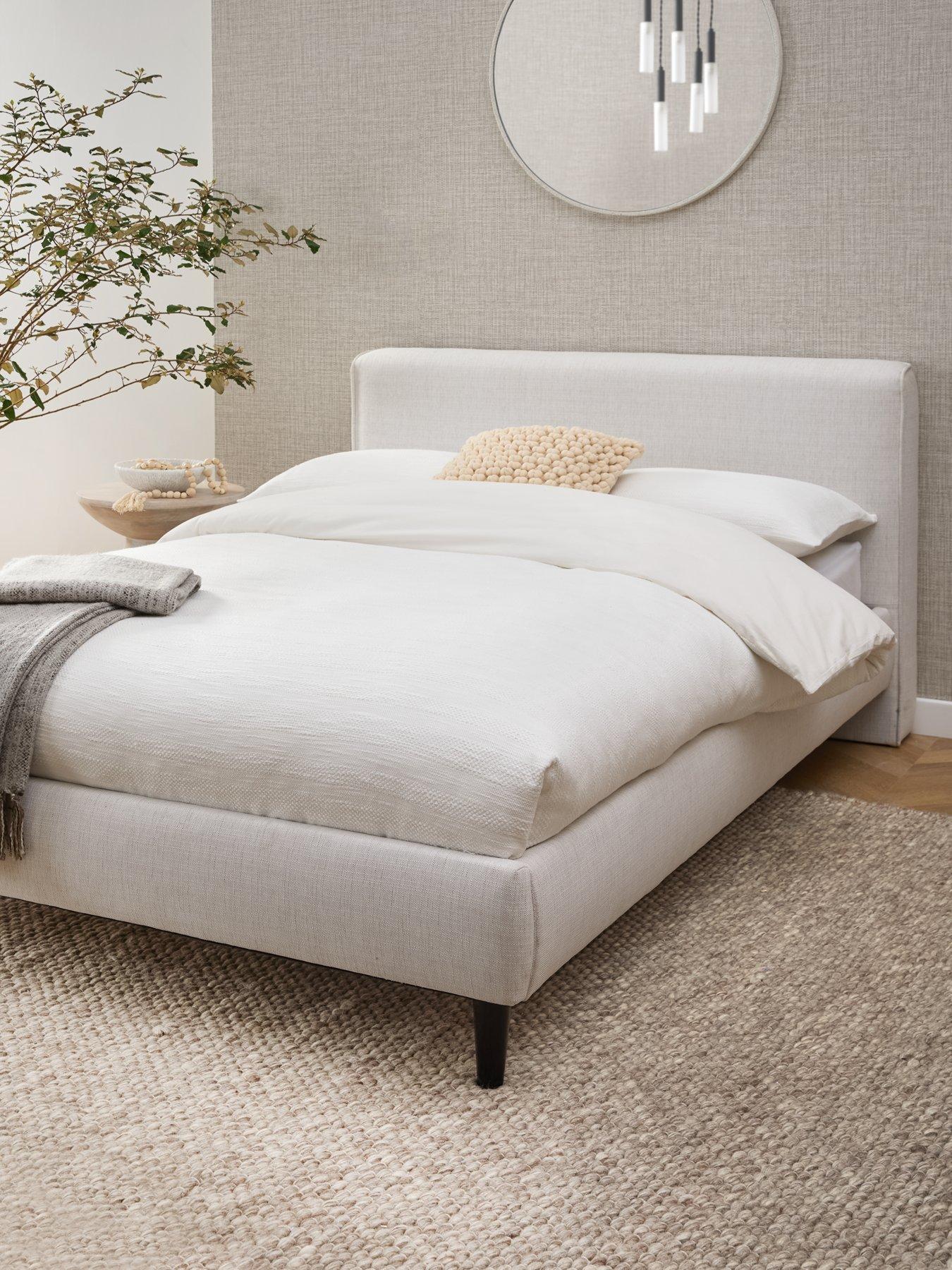 Michelle Keegan Home Carla Fabric Bed Frame with Mattress Options (Buy  &  SAVE!) - Natural
