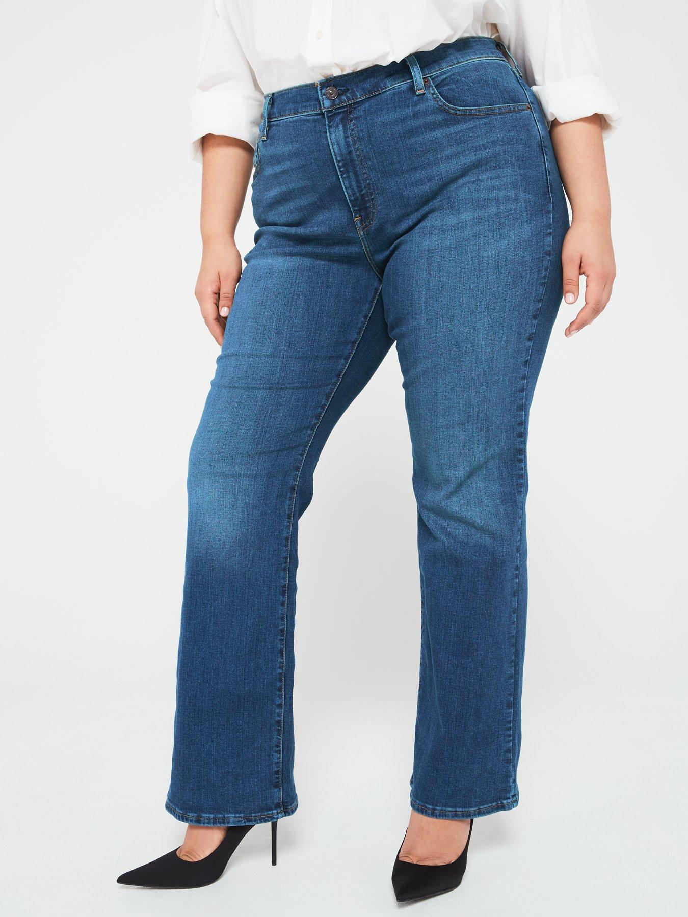 V by Very High Waist Mom Jeans - Mid Wash Blue