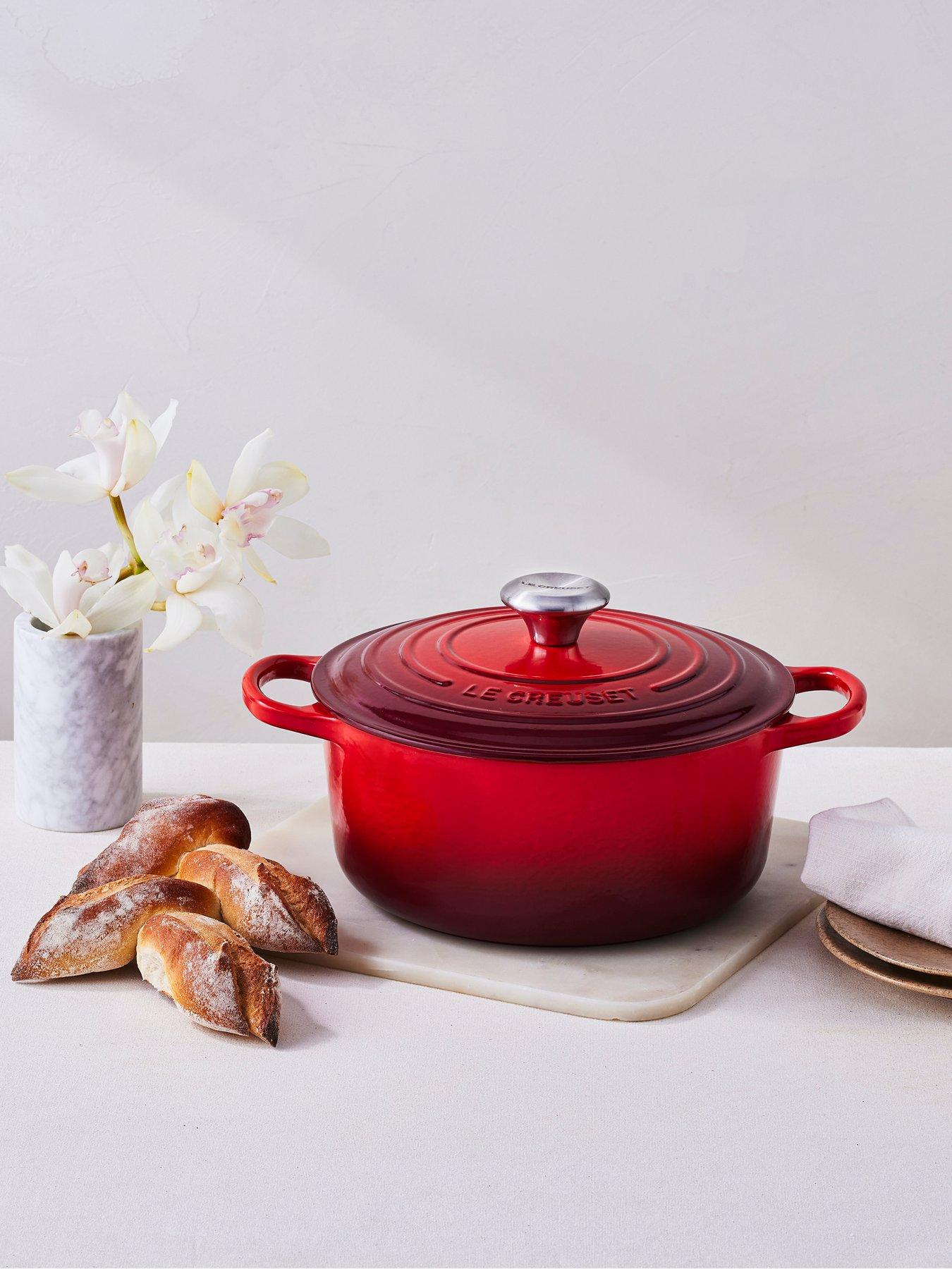  image of le-creuset-signature-cast-iron-round-26-cm-casserole-in-cerise