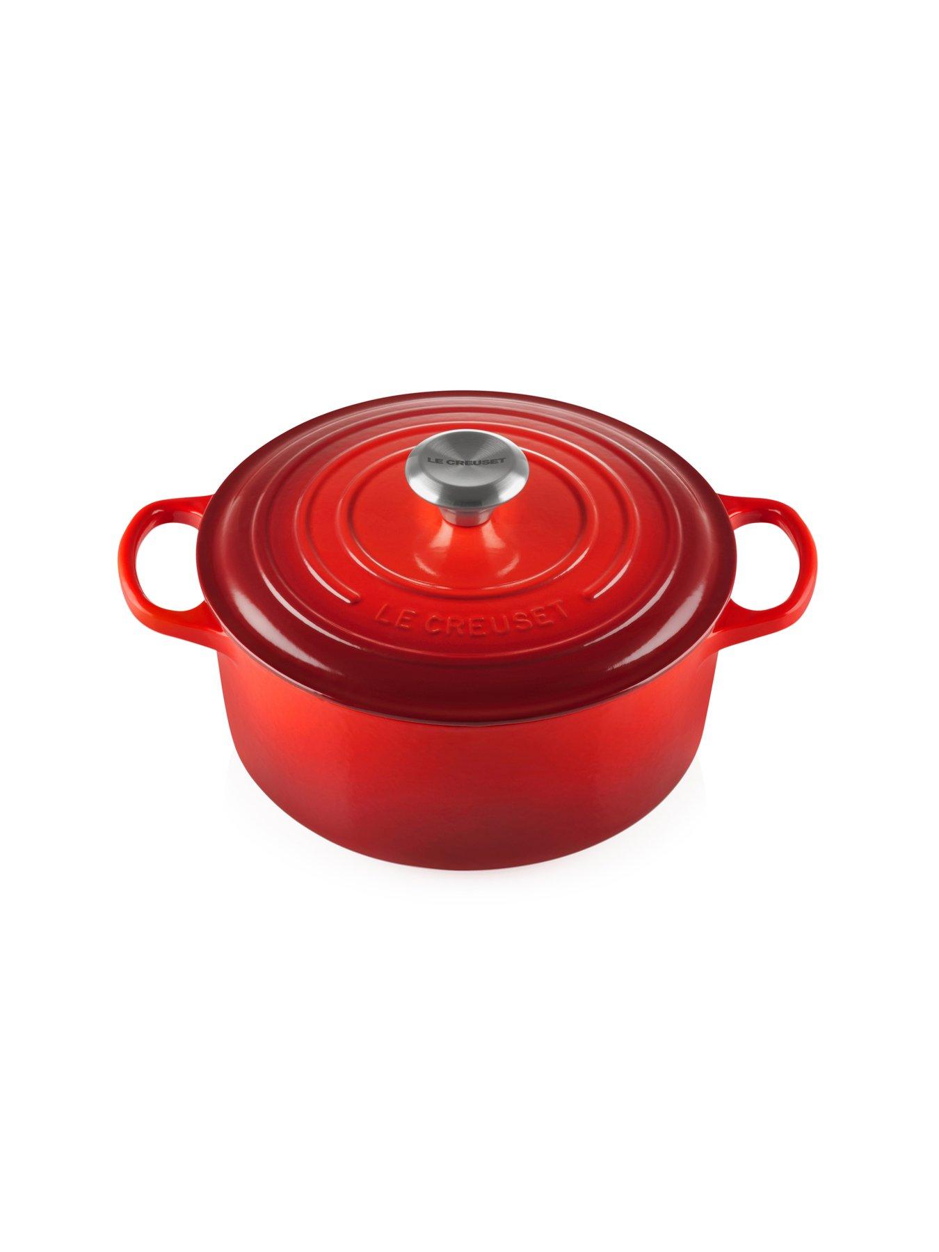  image of le-creuset-signature-cast-iron-round-26-cm-casserole-in-cerise