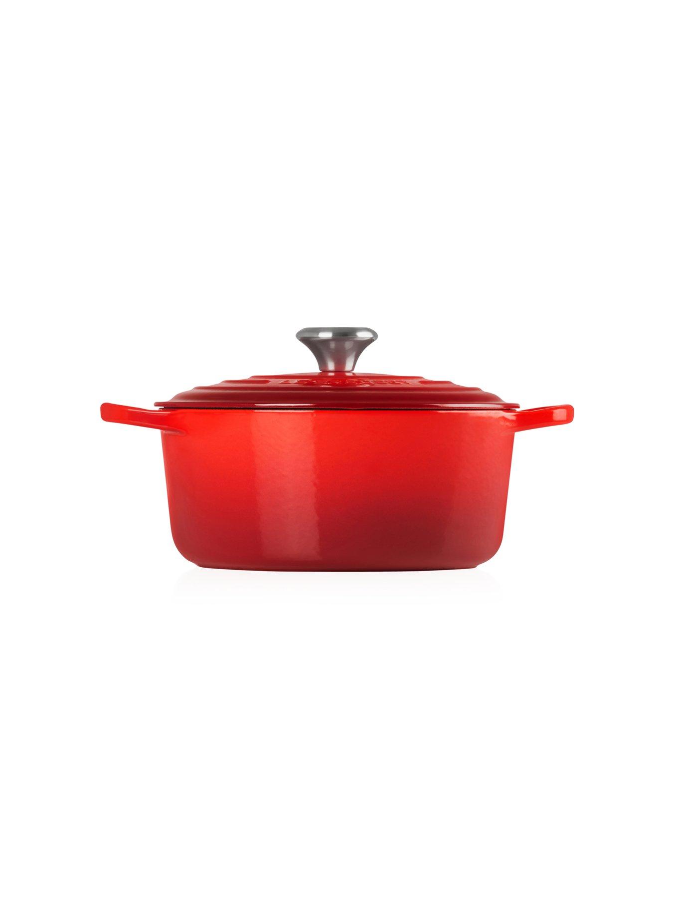  image of le-creuset-signature-cast-iron-round-26-cm-casserole-in-cerise