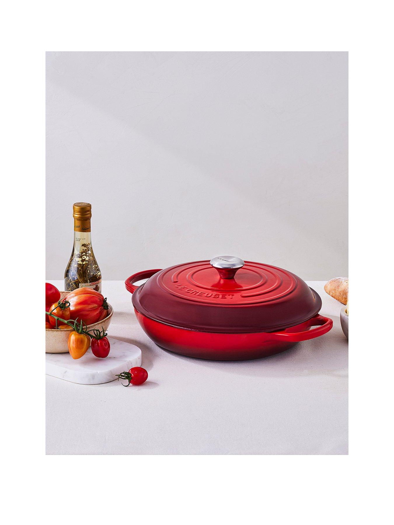 undefined Signature 30 cm Shallow Cast Iron Casserole in Cerise