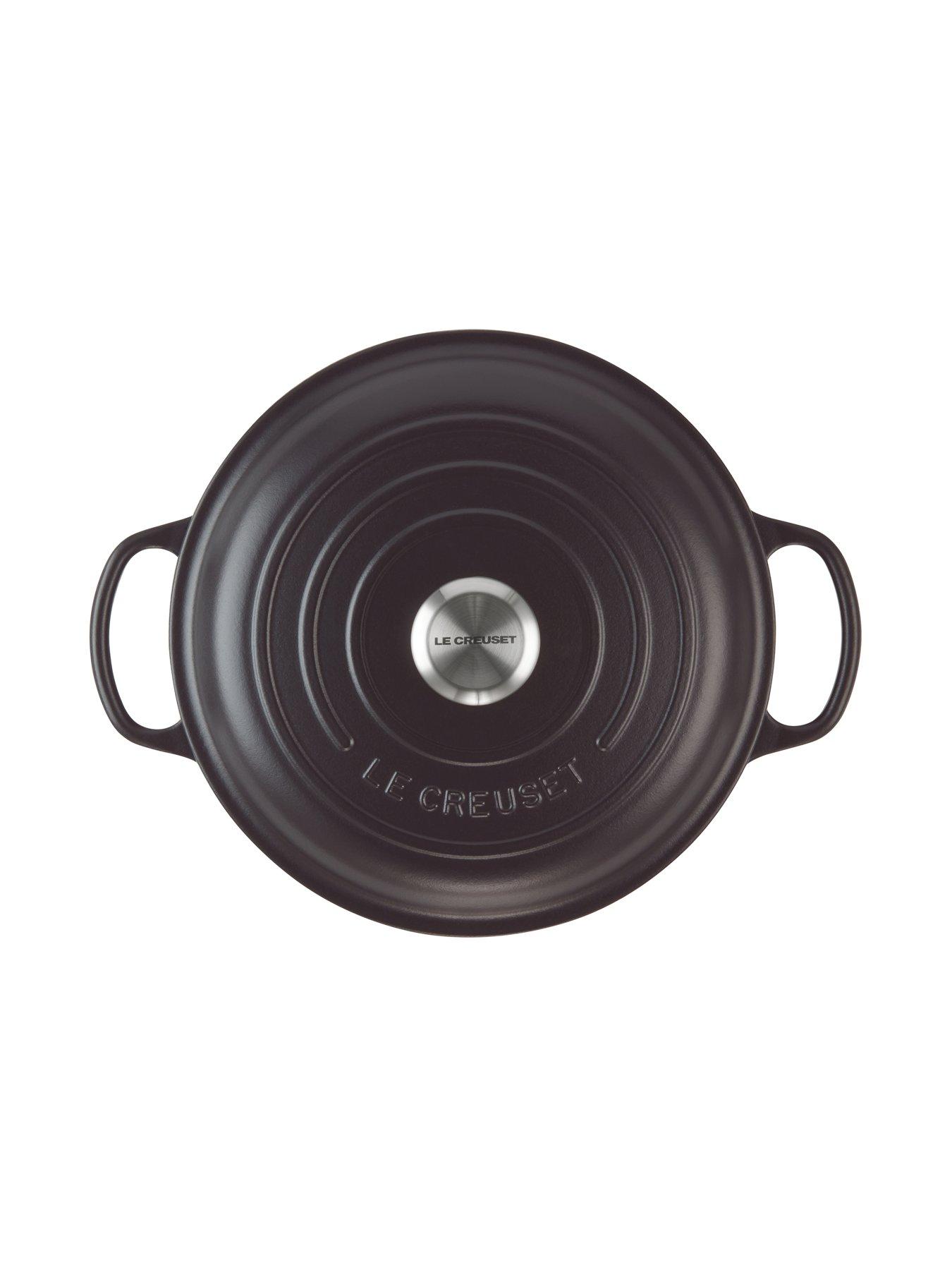  image of le-creuset-signature-30-cm-shallow-cast-iron-casserole-in-satin-black