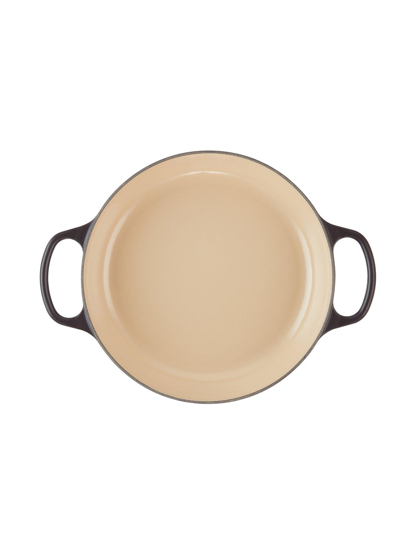  image of le-creuset-signature-30-cm-shallow-cast-iron-casserole-in-satin-black