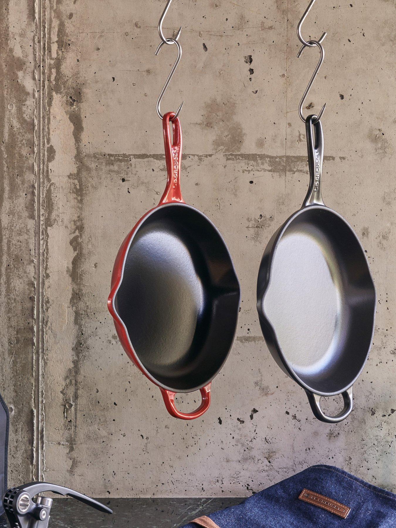  image of le-creuset-signature-23-cm-cast-iron-frying-pan-with-metal-handle-satin-black