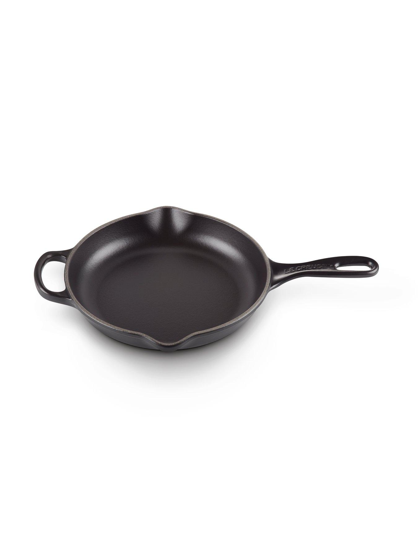  image of le-creuset-signature-23-cm-cast-iron-frying-pan-with-metal-handle-satin-black