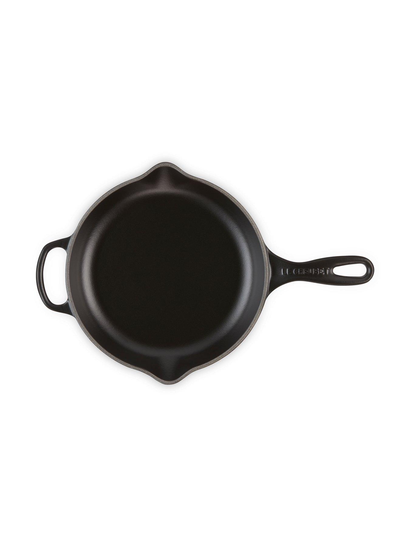 image of le-creuset-signature-23-cm-cast-iron-frying-pan-with-metal-handle-satin-black