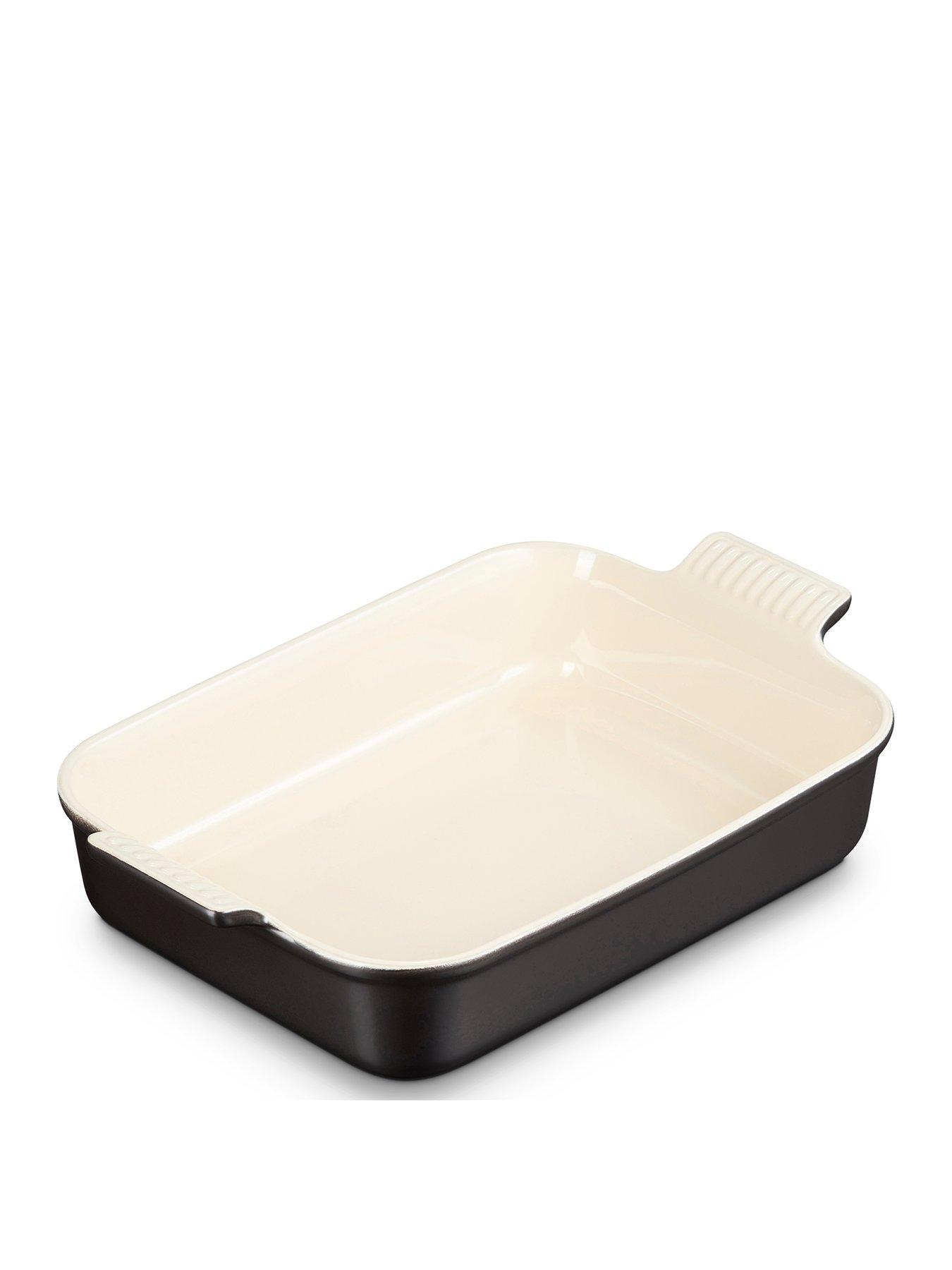 undefined Heritage Stoneware 32 cm Large Rectangular Dish in Satin Black
