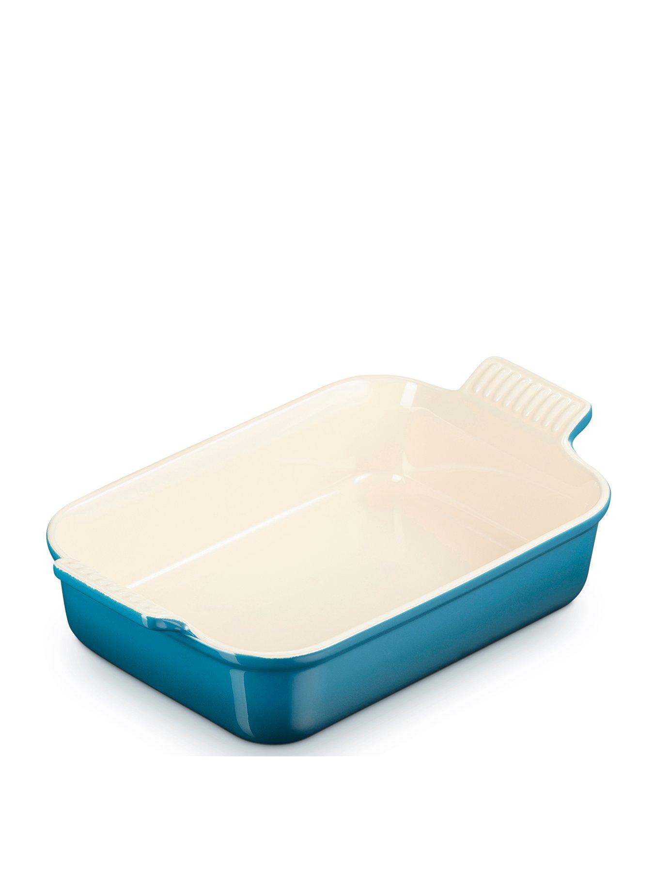undefined Heritage Stoneware 26 cm Medium Rectangular Dish in Deep Teal