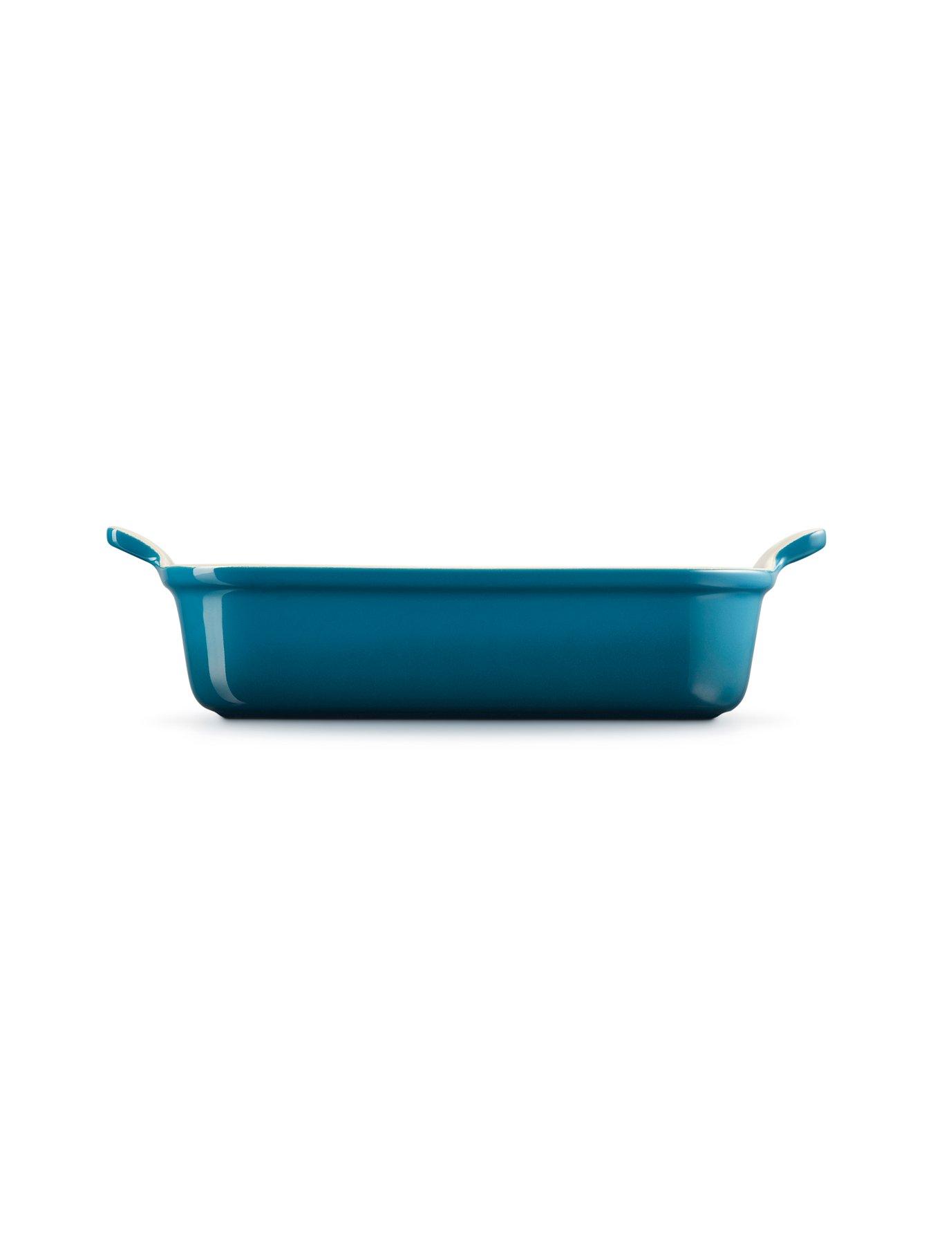 Image 5 of 6 of Le Creuset Heritage Stoneware 26 cm Medium Rectangular Dish in Deep Teal
