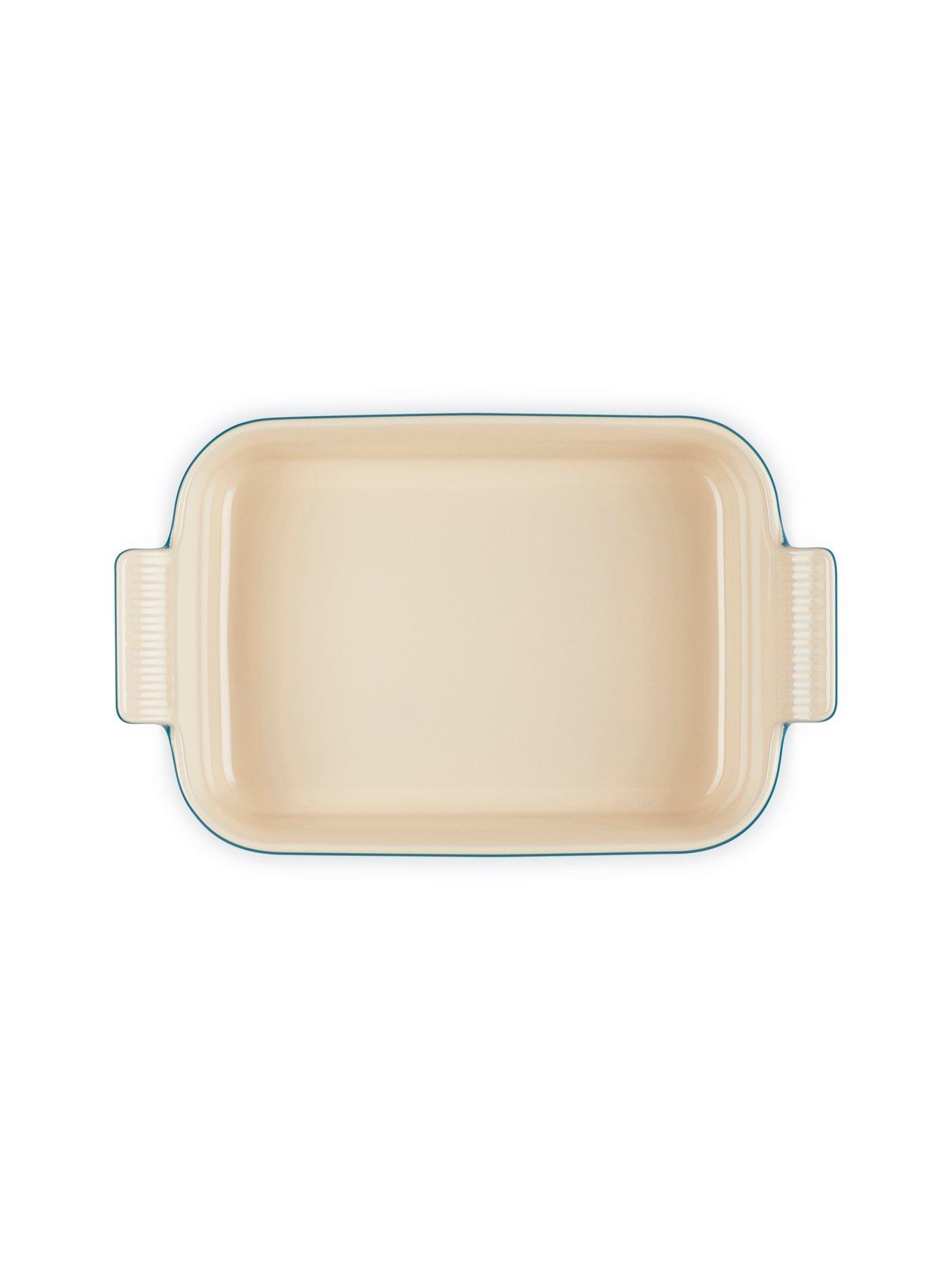 Image 6 of 6 of Le Creuset Heritage Stoneware 26 cm Medium Rectangular Dish in Deep Teal