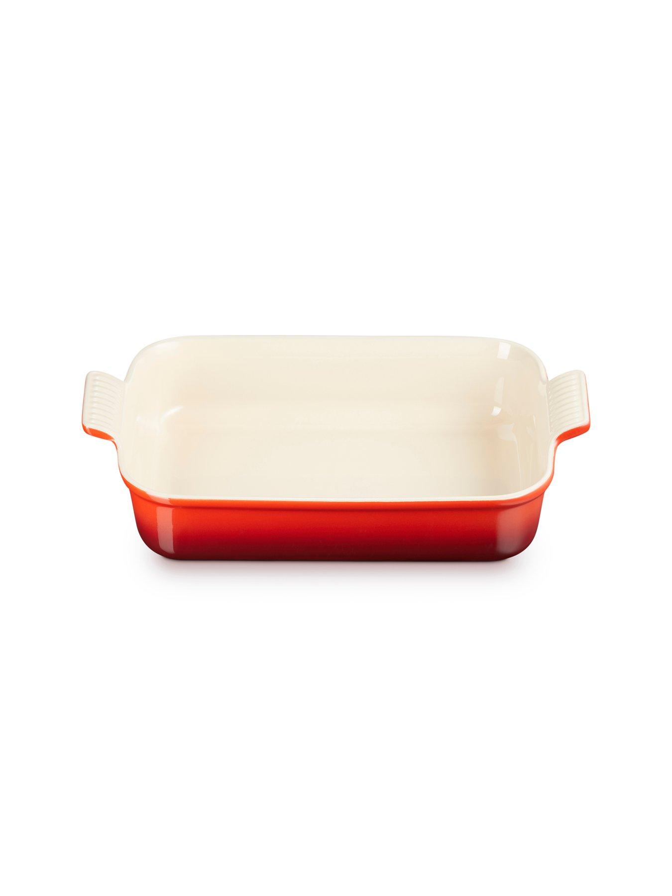  image of le-creuset-heritage-stoneware-32-cm-large-rectangular-dish-in-cerise