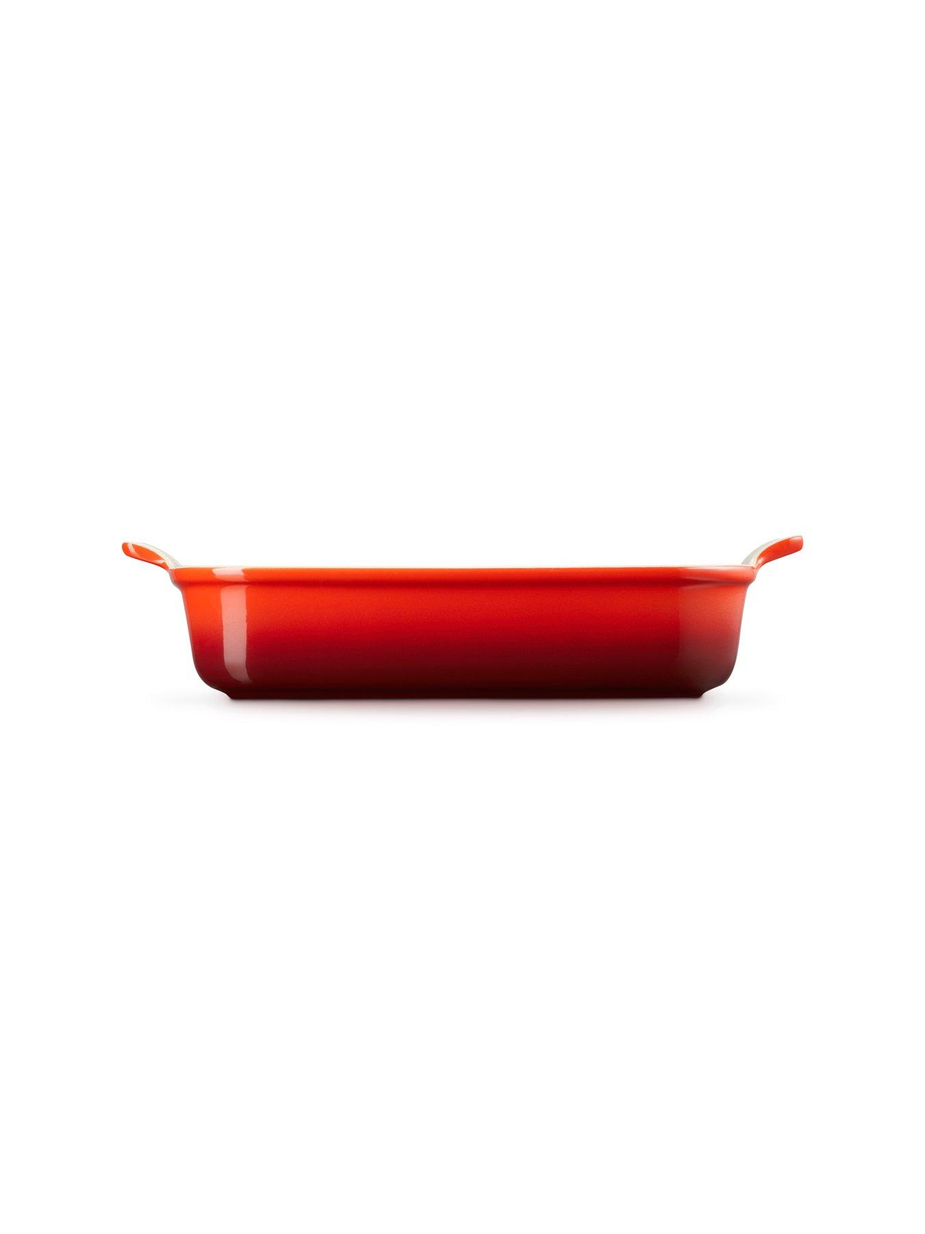  image of le-creuset-heritage-stoneware-32-cm-large-rectangular-dish-in-cerise