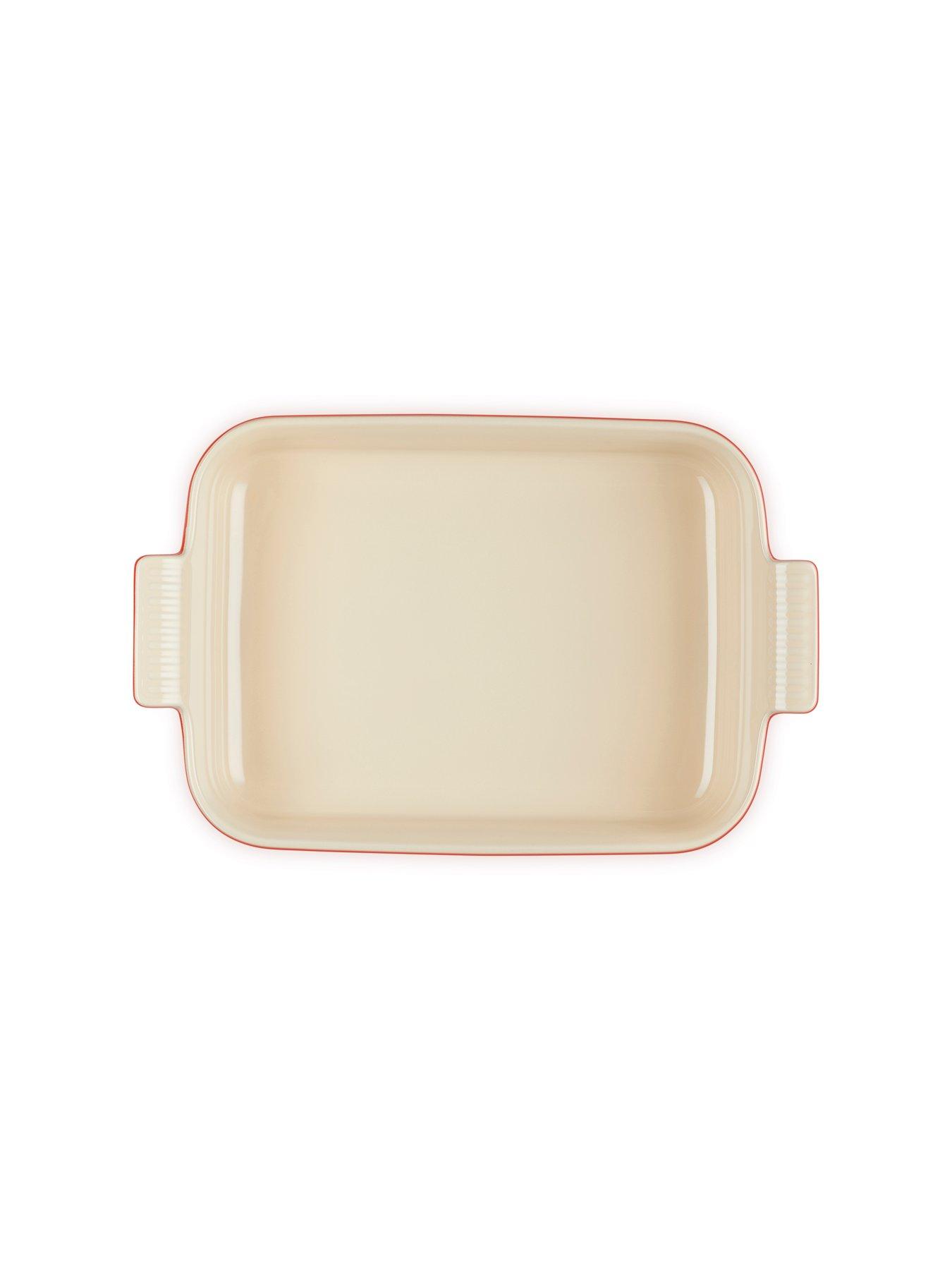  image of le-creuset-heritage-stoneware-32-cm-large-rectangular-dish-in-cerise