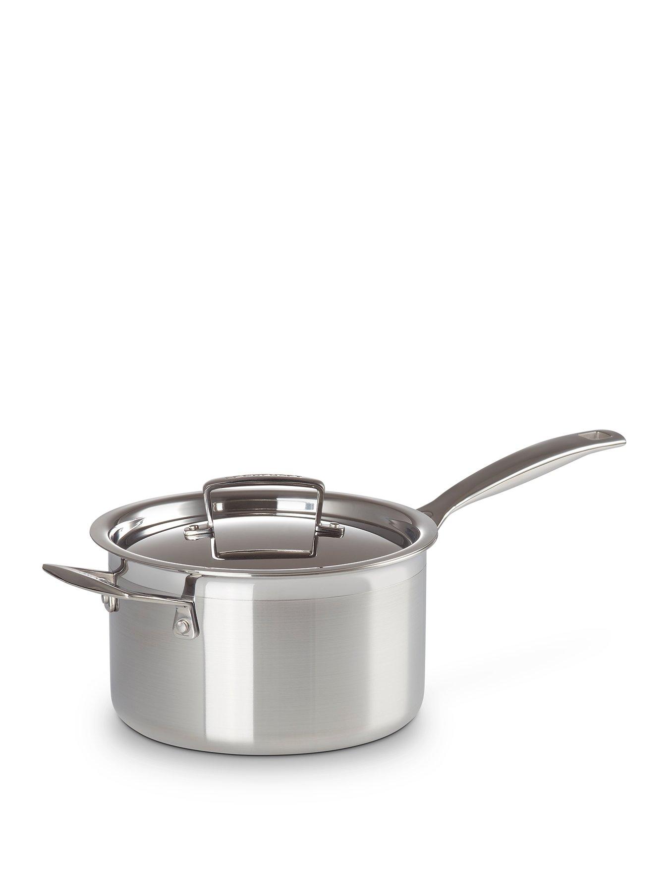  image of le-creuset-classic-3-ply-stainless-steel-saucepan-20cm